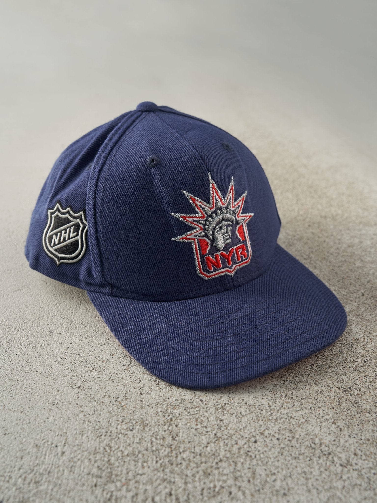 Vintage Y2K Navy Blue New York Rangers Embroidered Snapback