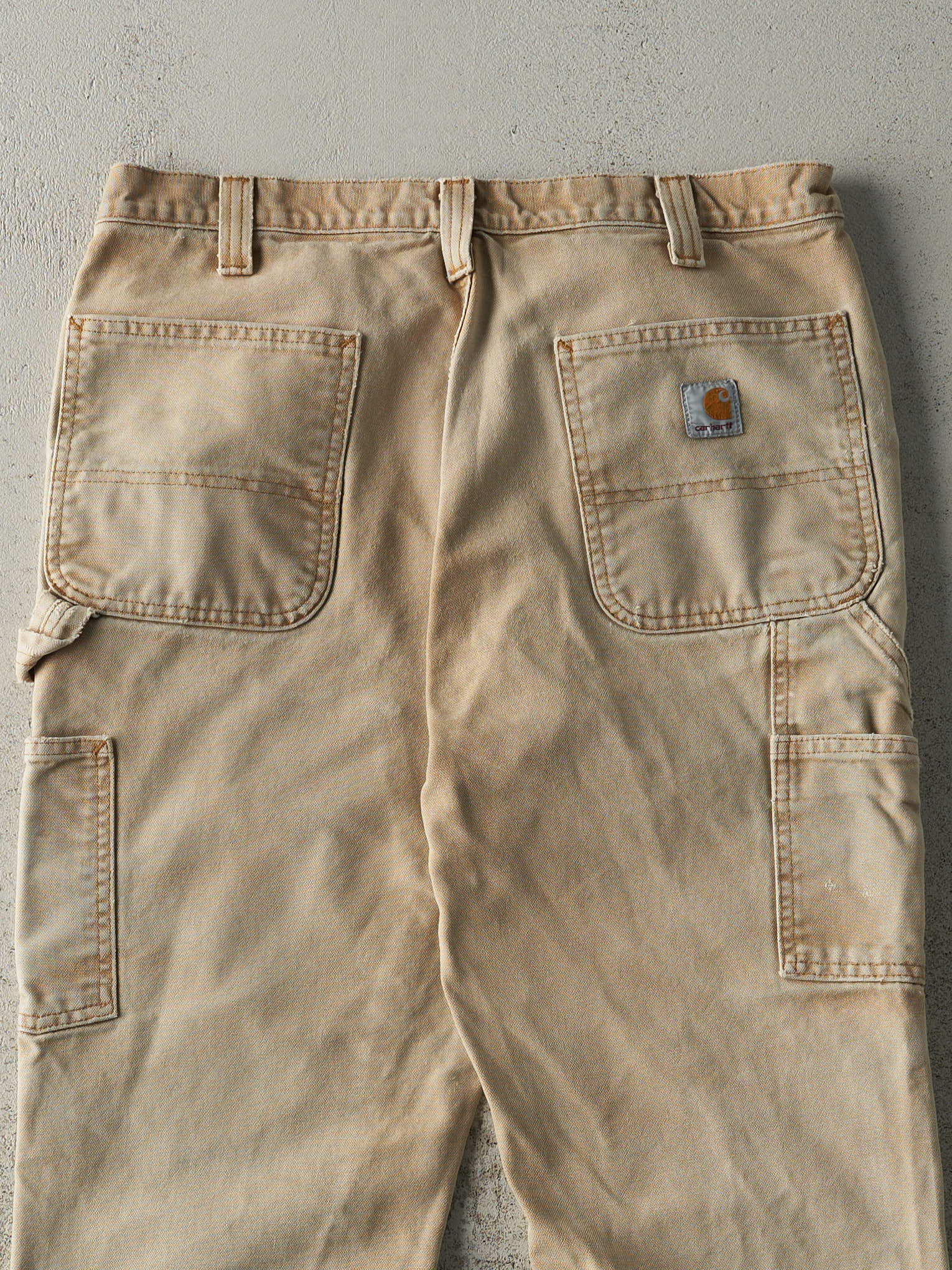 Vintage Y2K Beige Carhartt Double Knee Carpenter Pants (33x31)