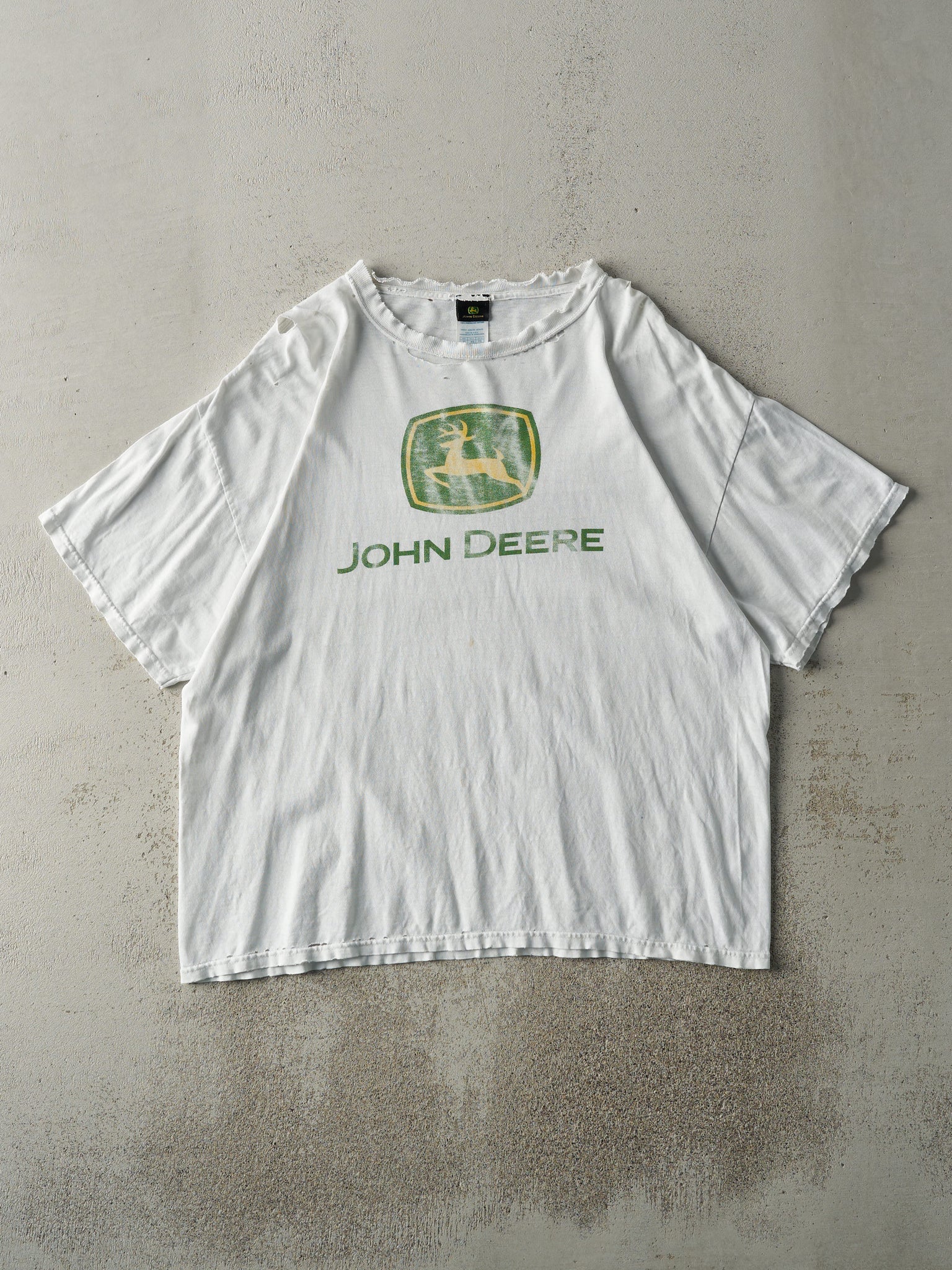 Vintage Y2K White John Deere Tee (L)