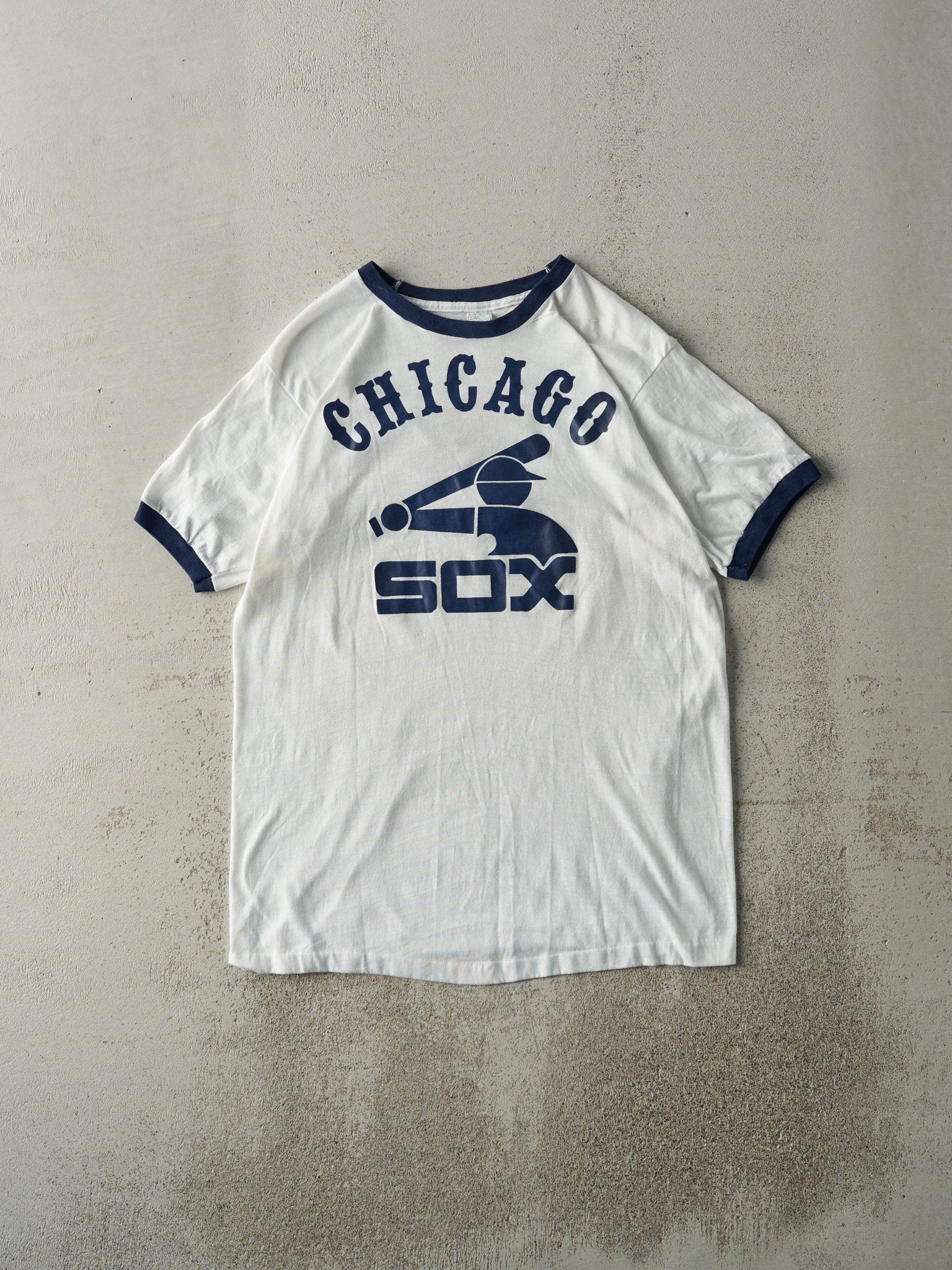 Vintage 80s White Chicago White Sox Ringer Tee (S/M)