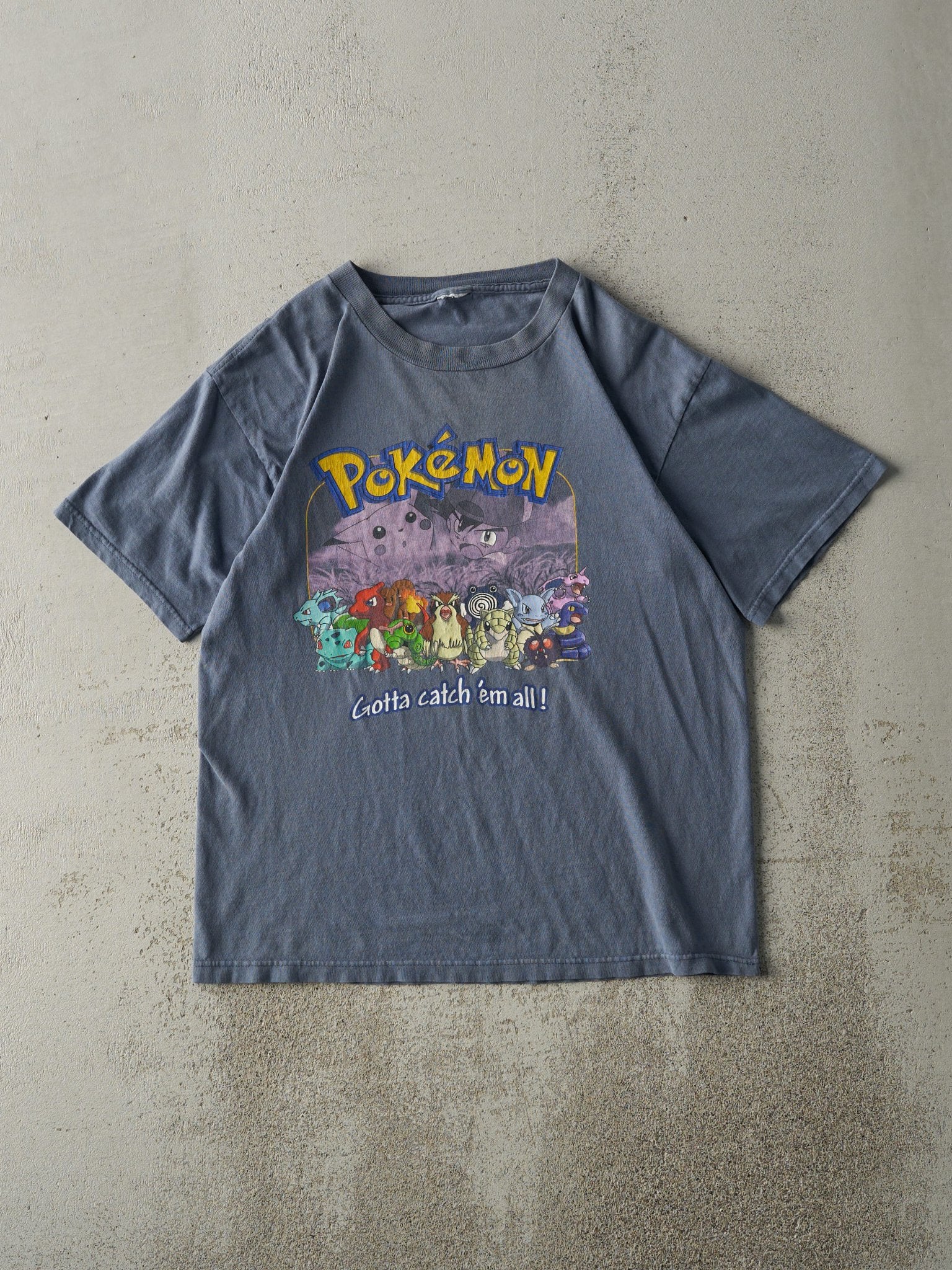 Vintage 99' Slate Blue Pokémon Tee (S/M)