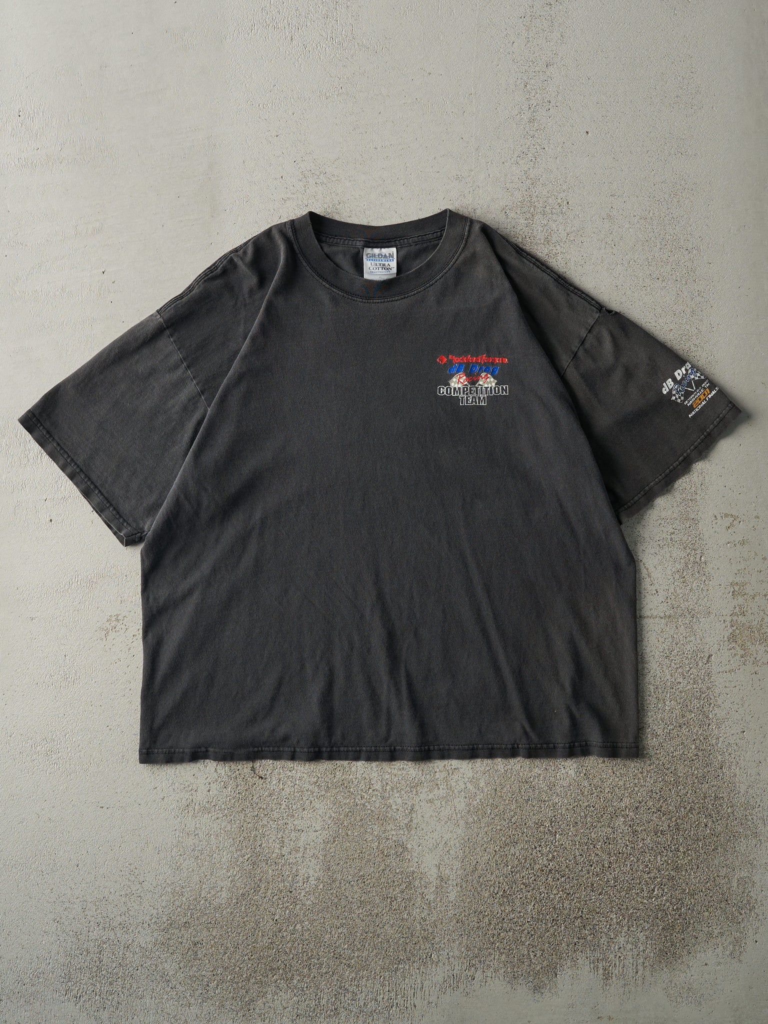 Vintage 01' Faded Black Rockford Fosgate Drag Racing Tee (L)