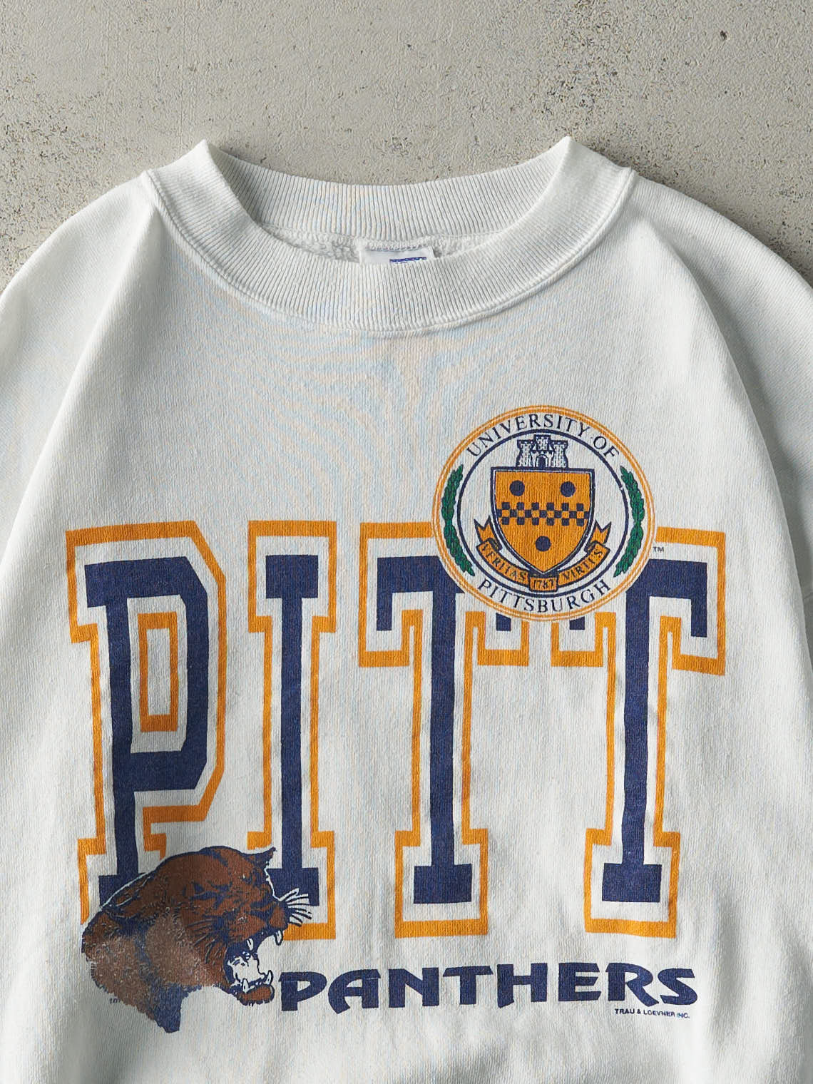 Vintage 90s White University of Pittsburgh Panthers Crewneck (L)