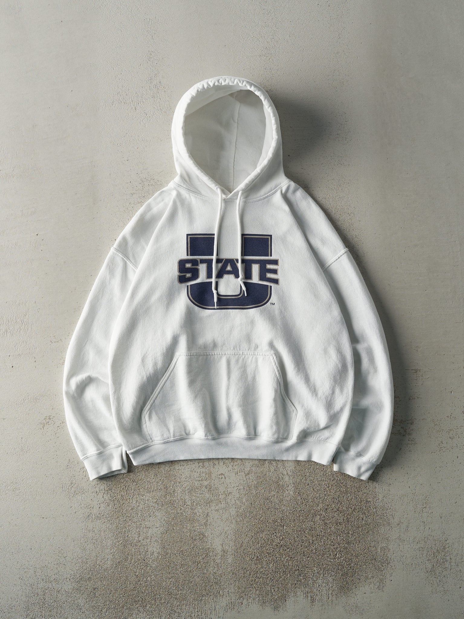 Vintage Y2K White Utah State University Hoodie (L)