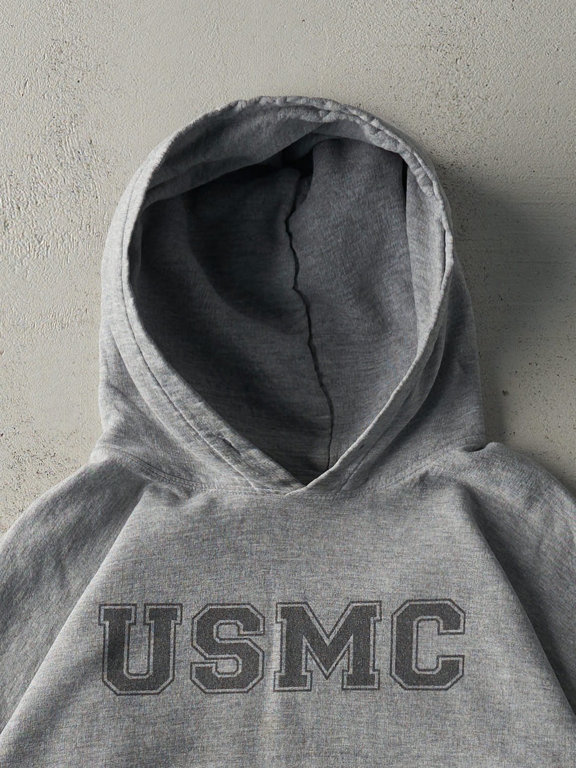 Vintage 90s Grey USMC Boxy Hoodie (L)