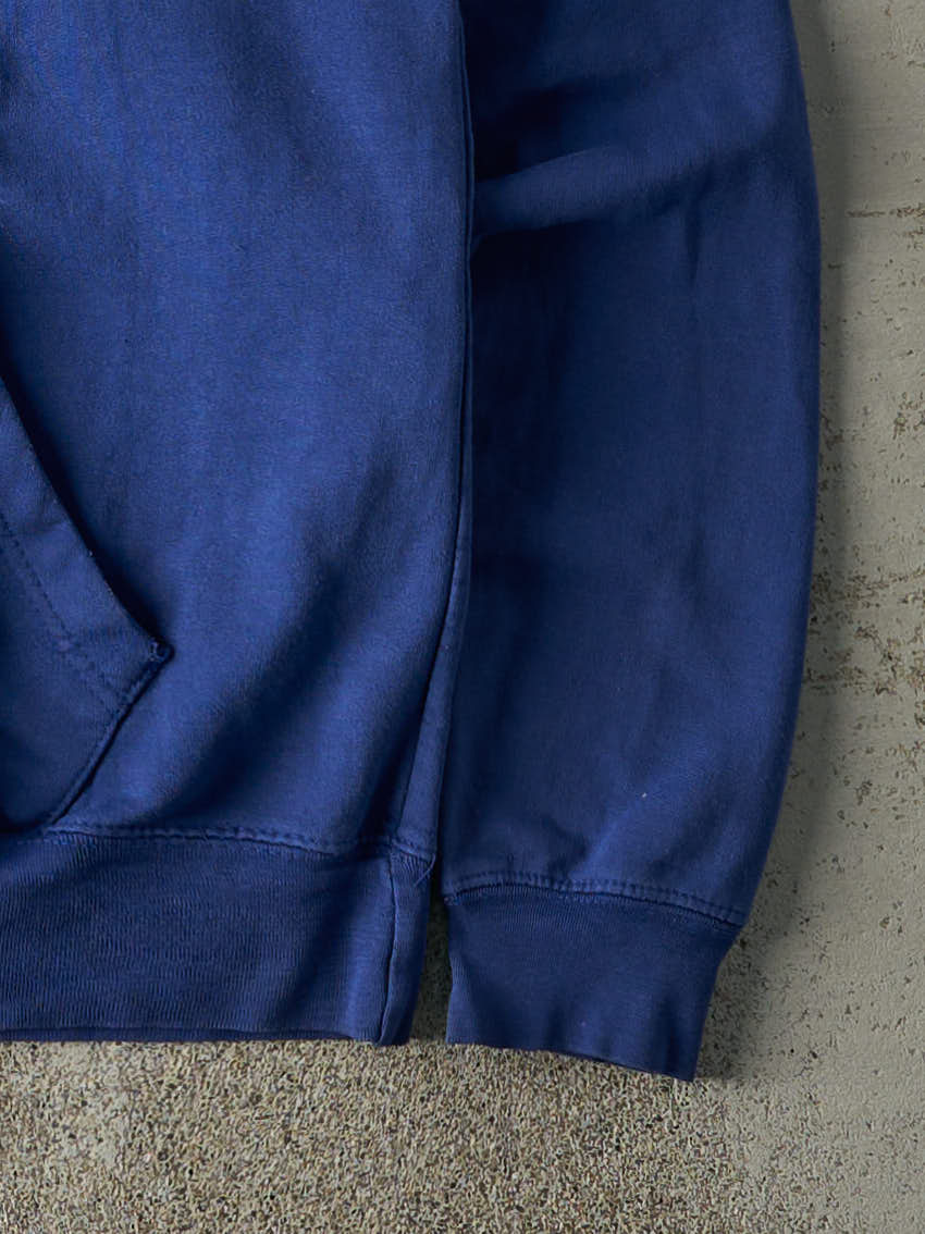 Vintage Y2K Blue Embroidered SMU Hoodie (M)