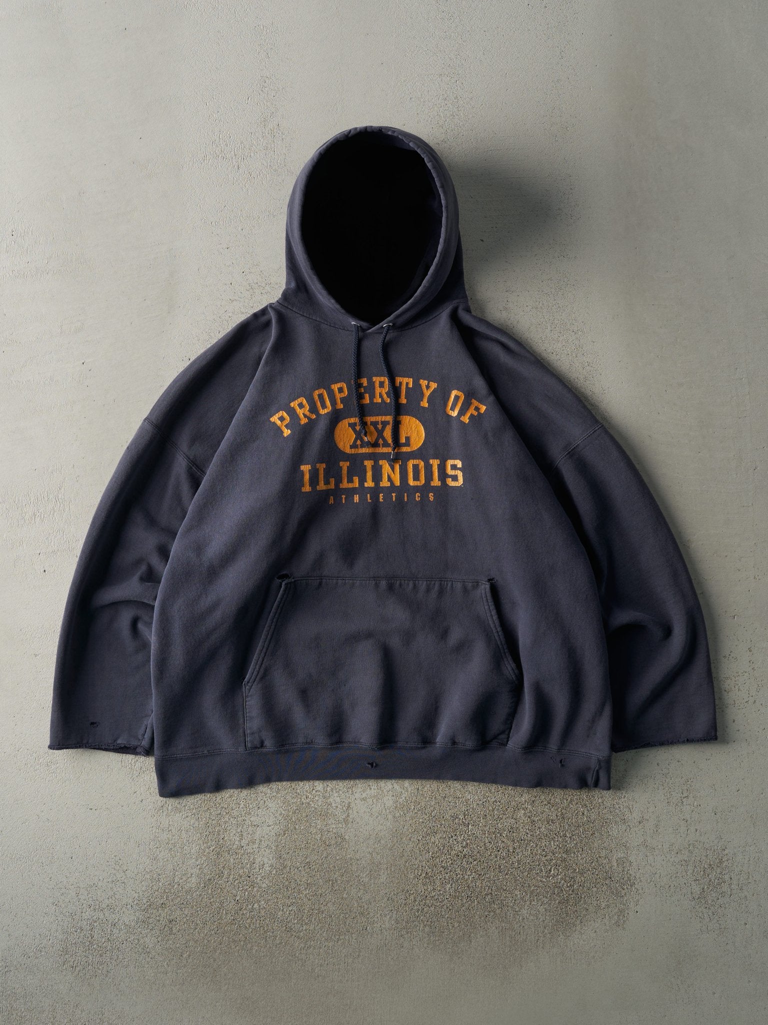 Vintage 90s Navy Blue Illinois Athletics Hoodie (XXL)