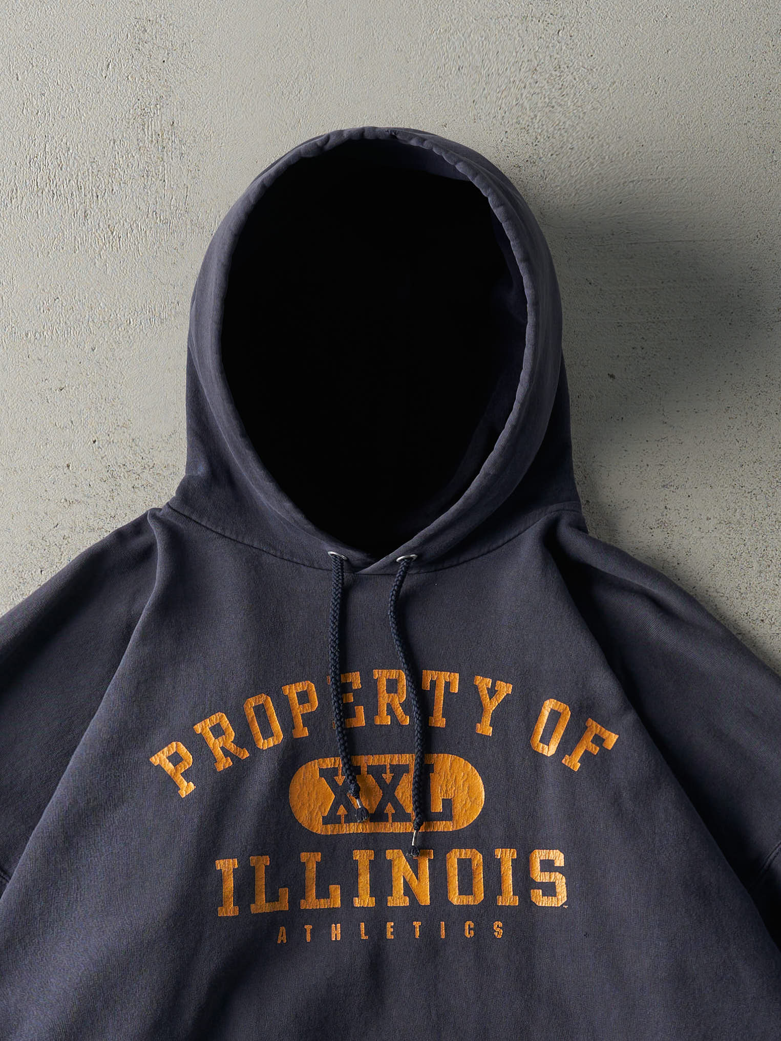 Vintage 90s Navy Blue Illinois Athletics Hoodie (XXL)