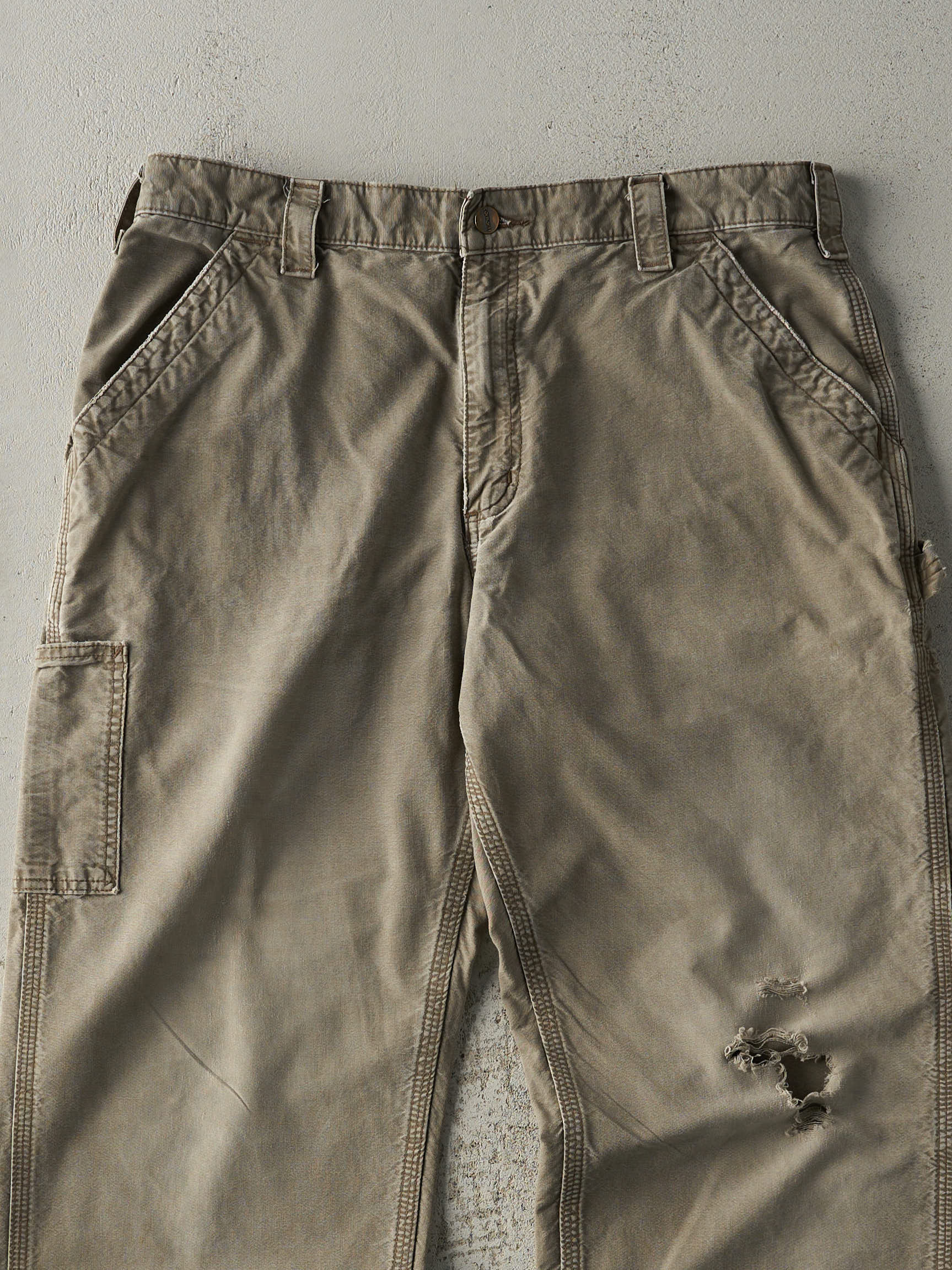 Vintage Y2K Brown Dungaree Fit Carhartt Lightweight Carpenter Pants (34x29)