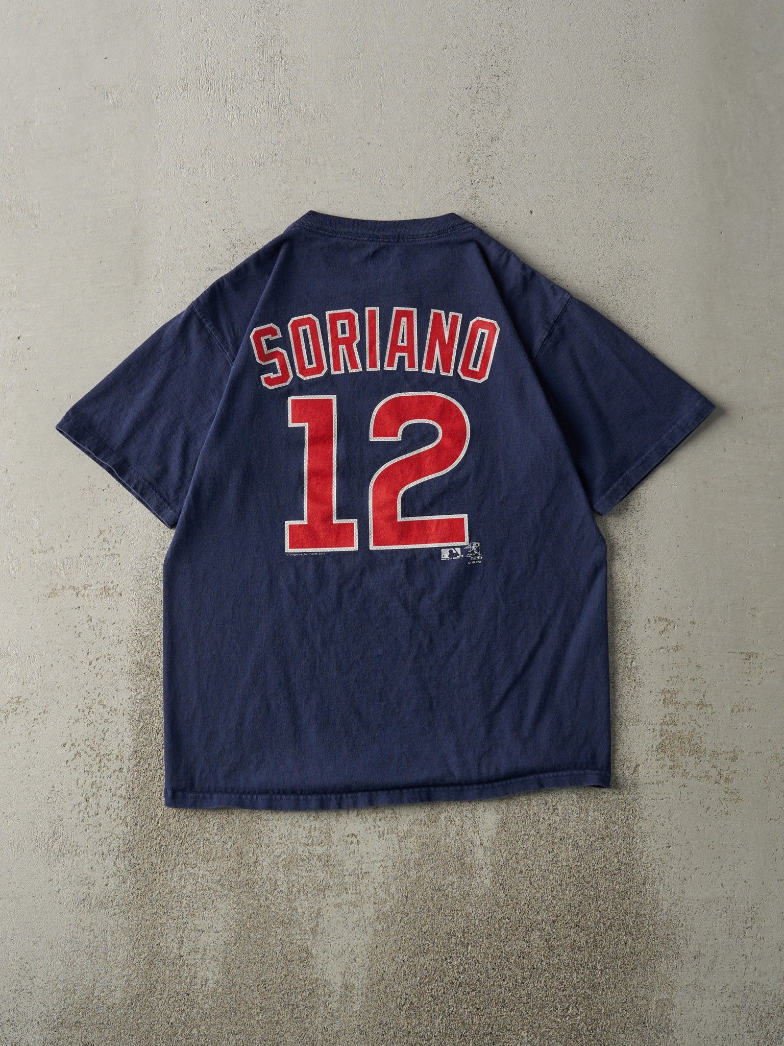 Vintage 07' Navy Blue Chicago Cubs #12 Alfonso Soriano Tee (M)