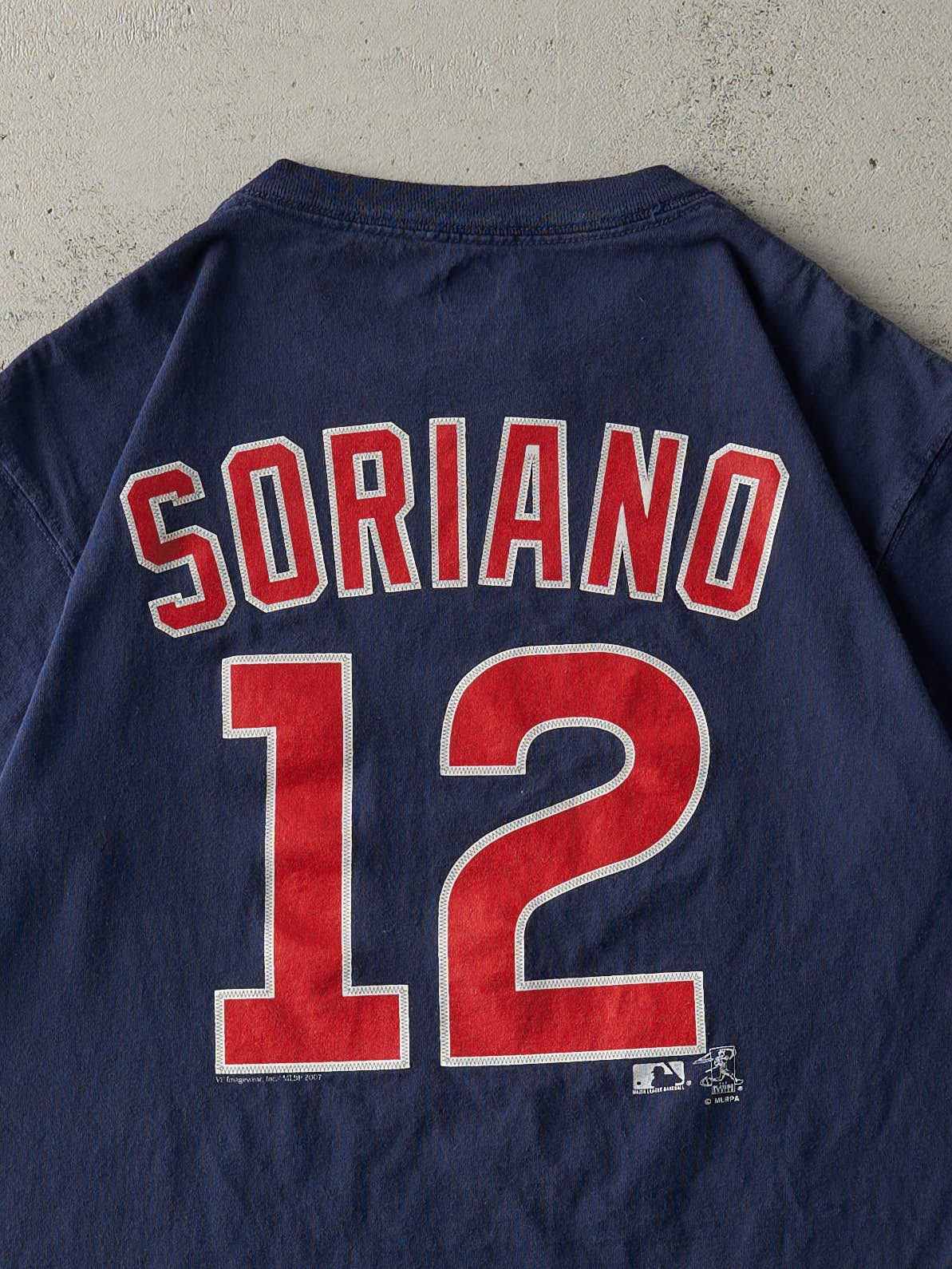 Vintage 07' Navy Blue Chicago Cubs #12 Alfonso Soriano Tee (M)