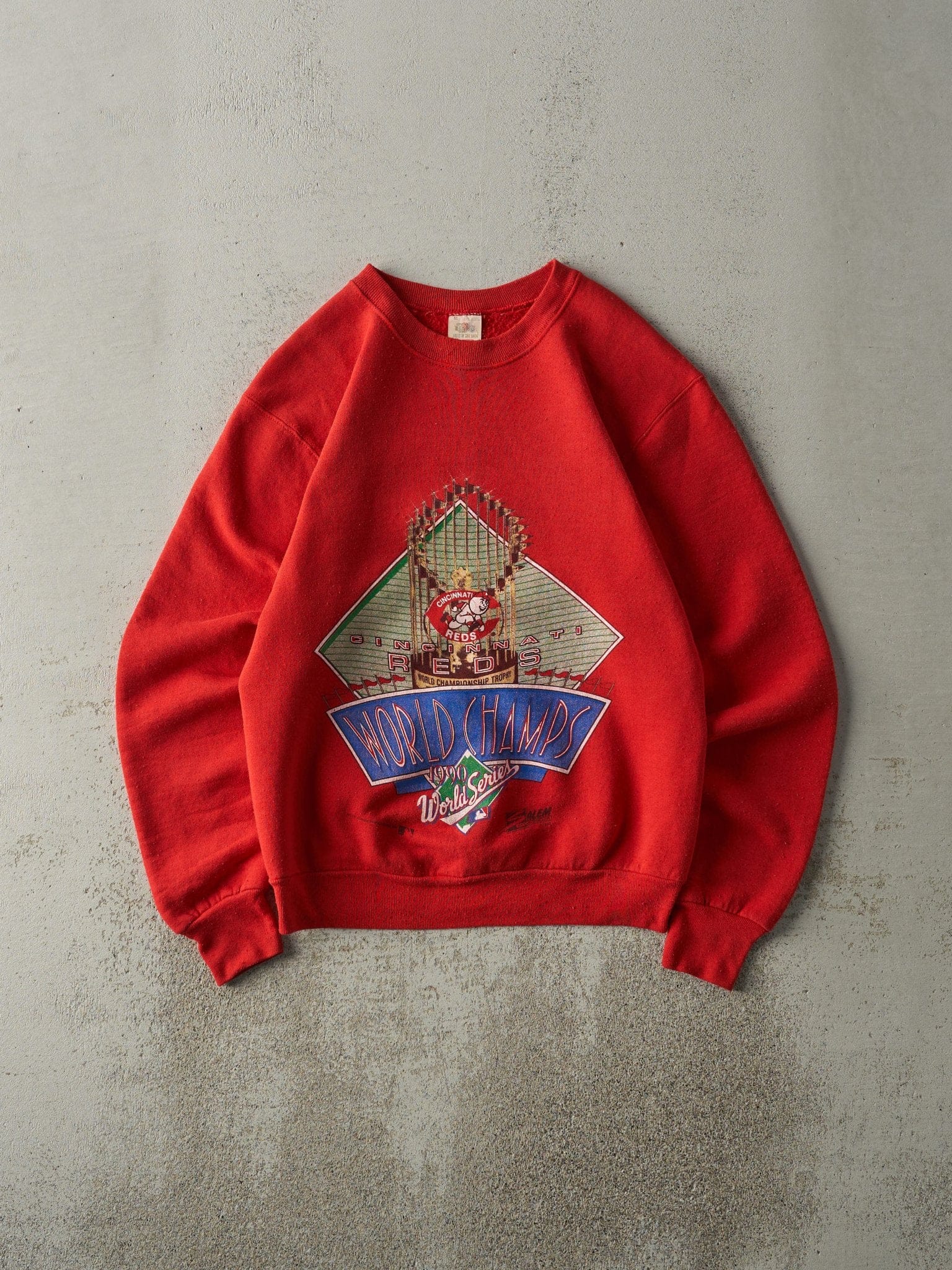 Vintage 90' Red Cincinnati Reds World Series Champs Crewneck (S)