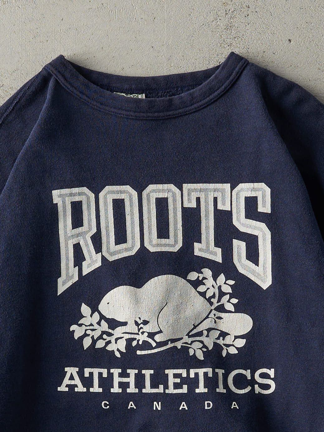 Vintage 90s Navy Blue Roots Logo Crewneck (L)