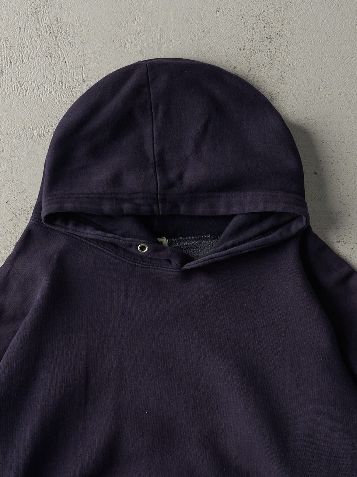 Vintage Y2K Navy Blue Blank Boxy Hoodie (L)