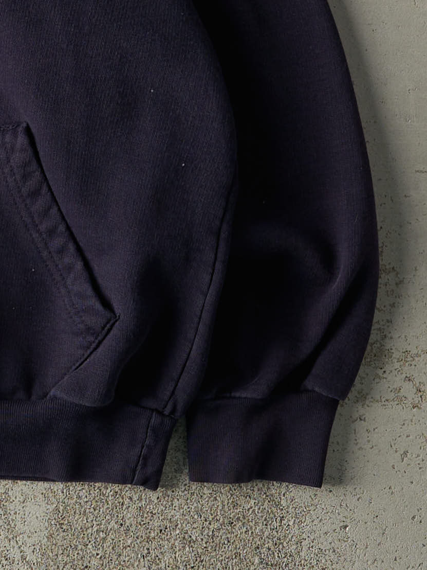 Vintage Y2K Navy Blue Blank Boxy Hoodie (L)