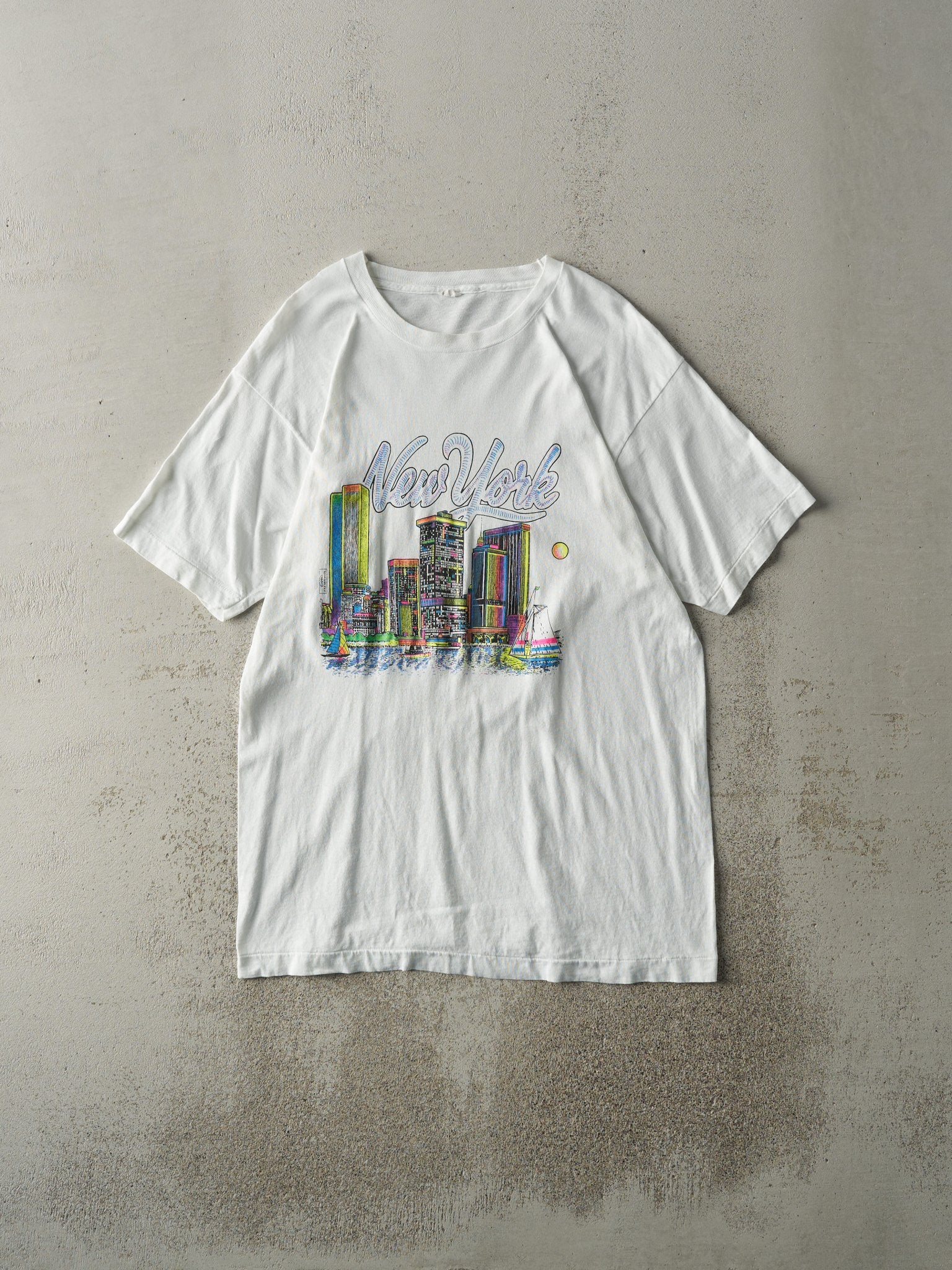 Vintage 90' White New York Single Stitch Tee (M)