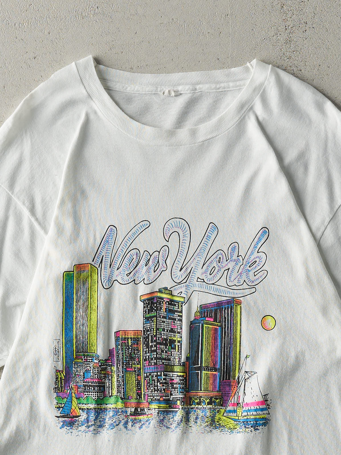 Vintage 90' White New York Single Stitch Tee (M)