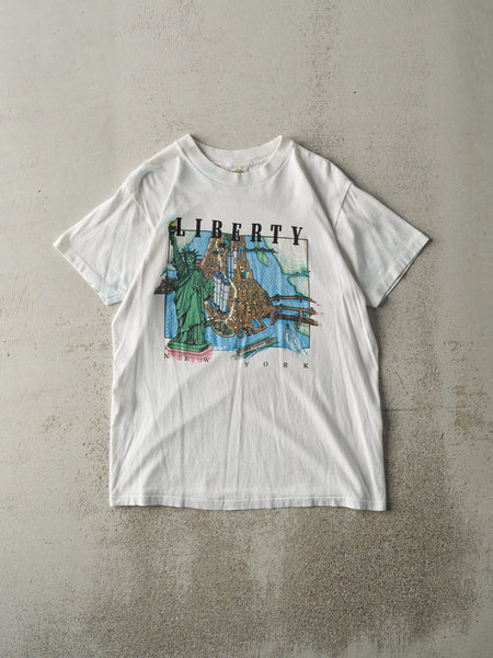 Vintage 80s White New York Liberty Single Stitch Tee (M) – Rebalance Vintage