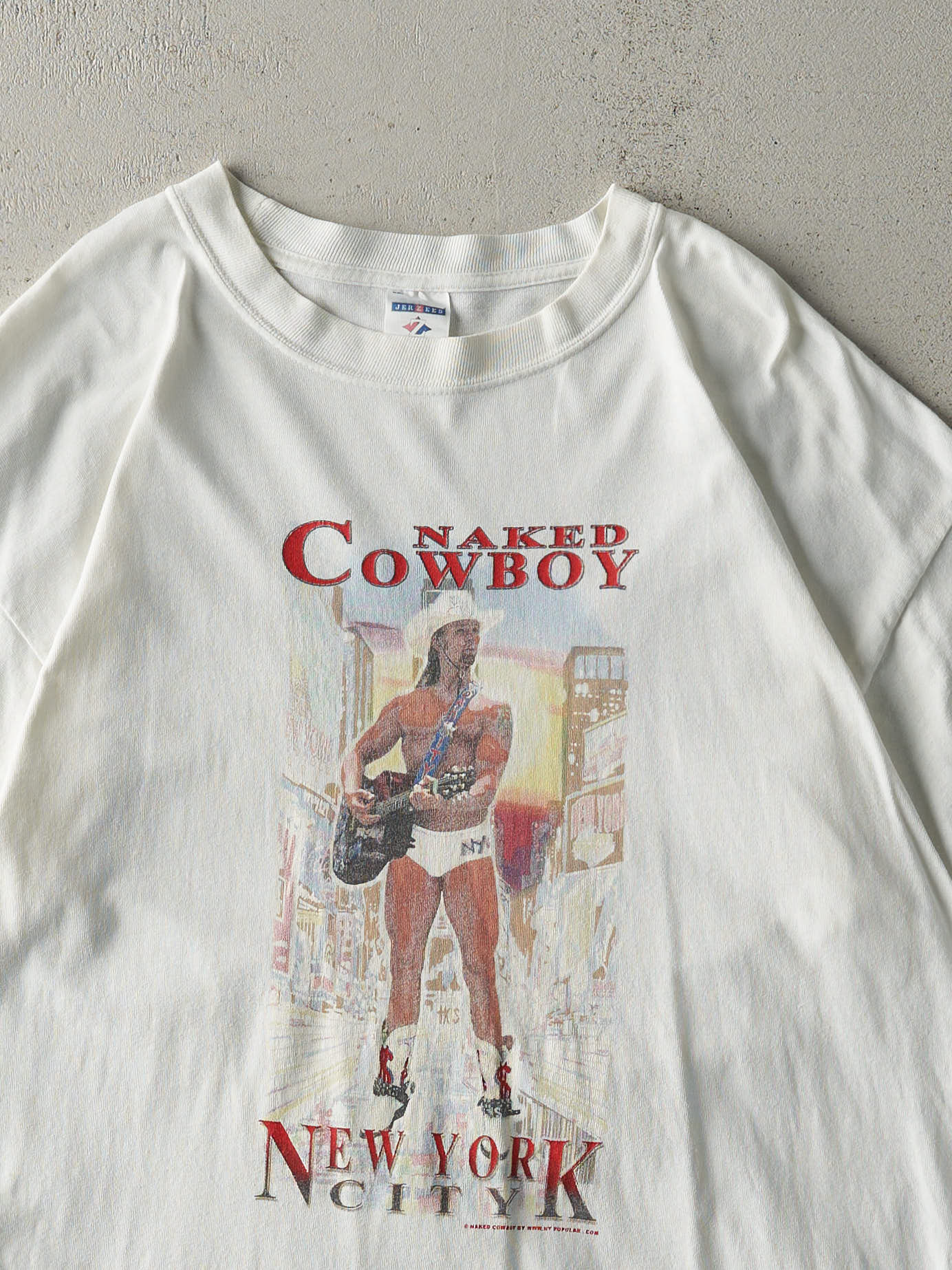 Vintage Y2K White New York City Naked Cowboy Tee (L)