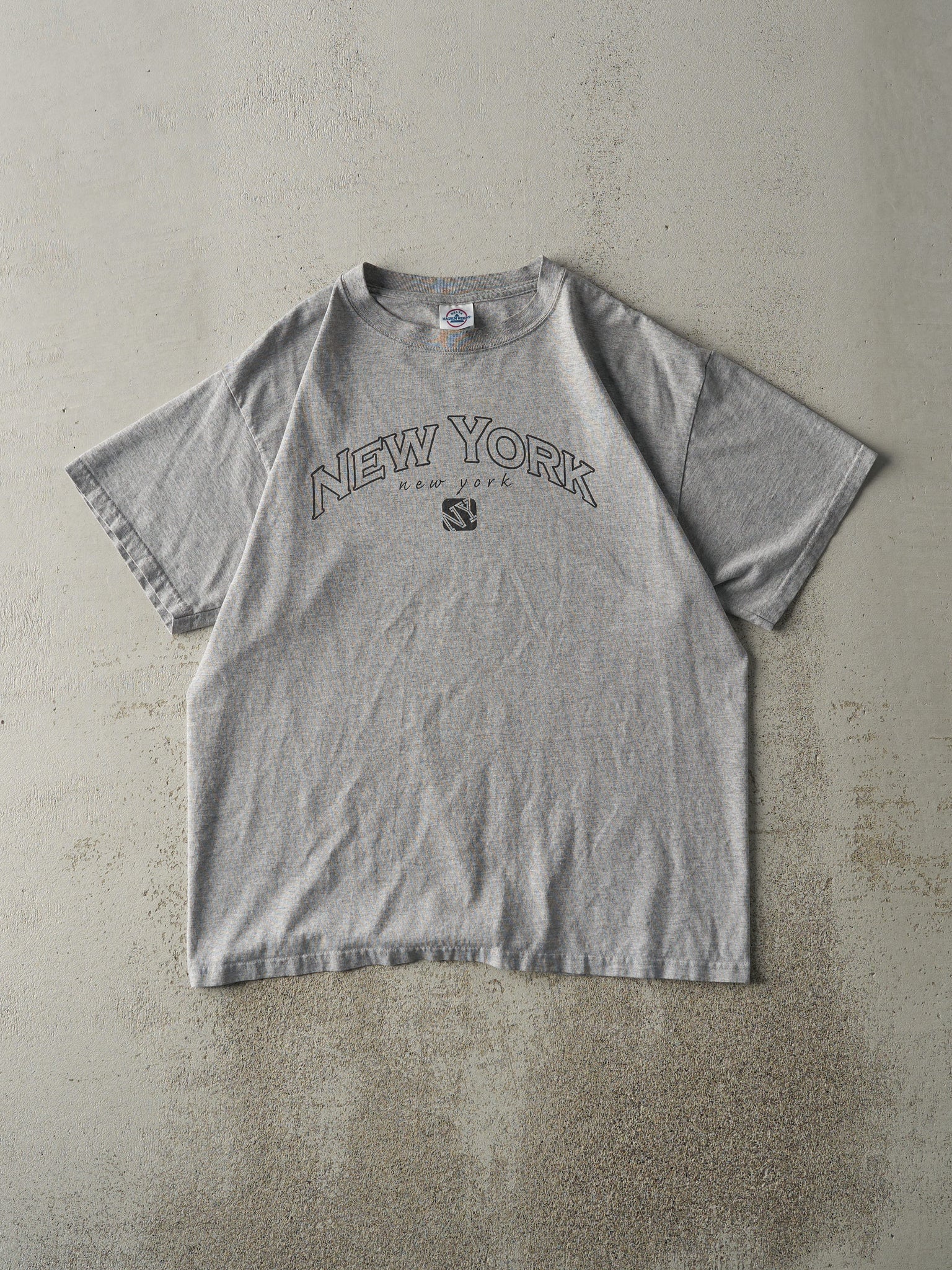 Vintage Y2K Grey New York Tee (M)