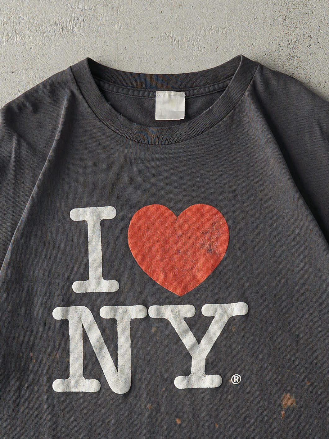 Vintage 90s Faded Black I Love New York Tee (M/L)