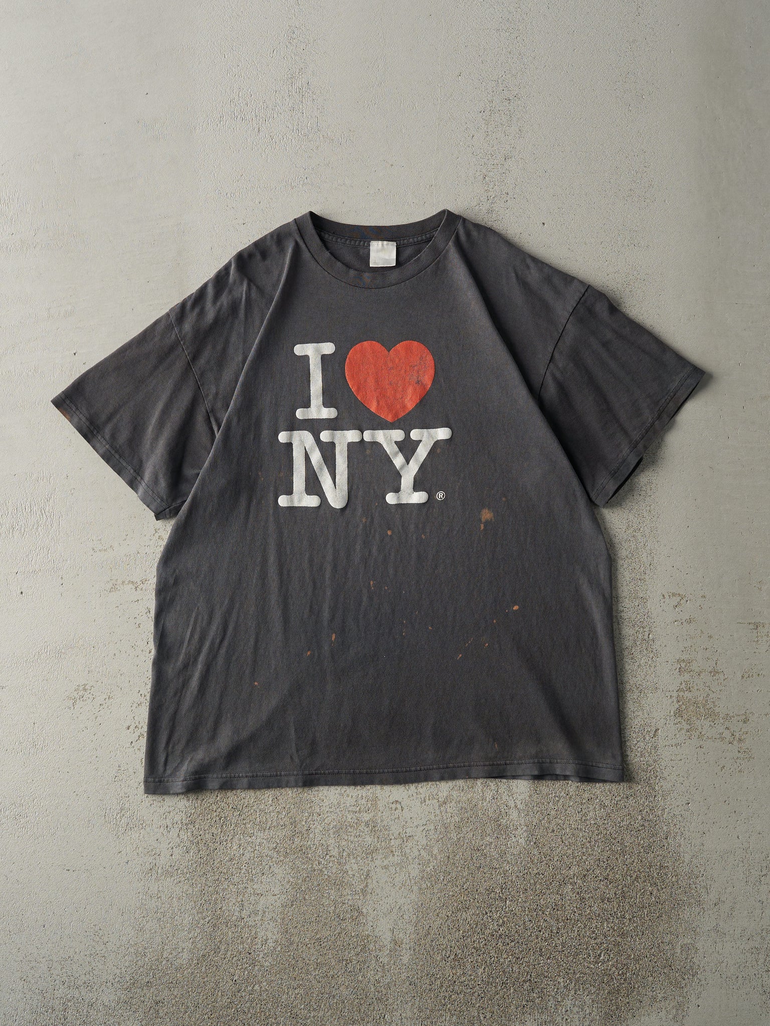 Vintage 90s Faded Black I Love New York Tee (M/L)