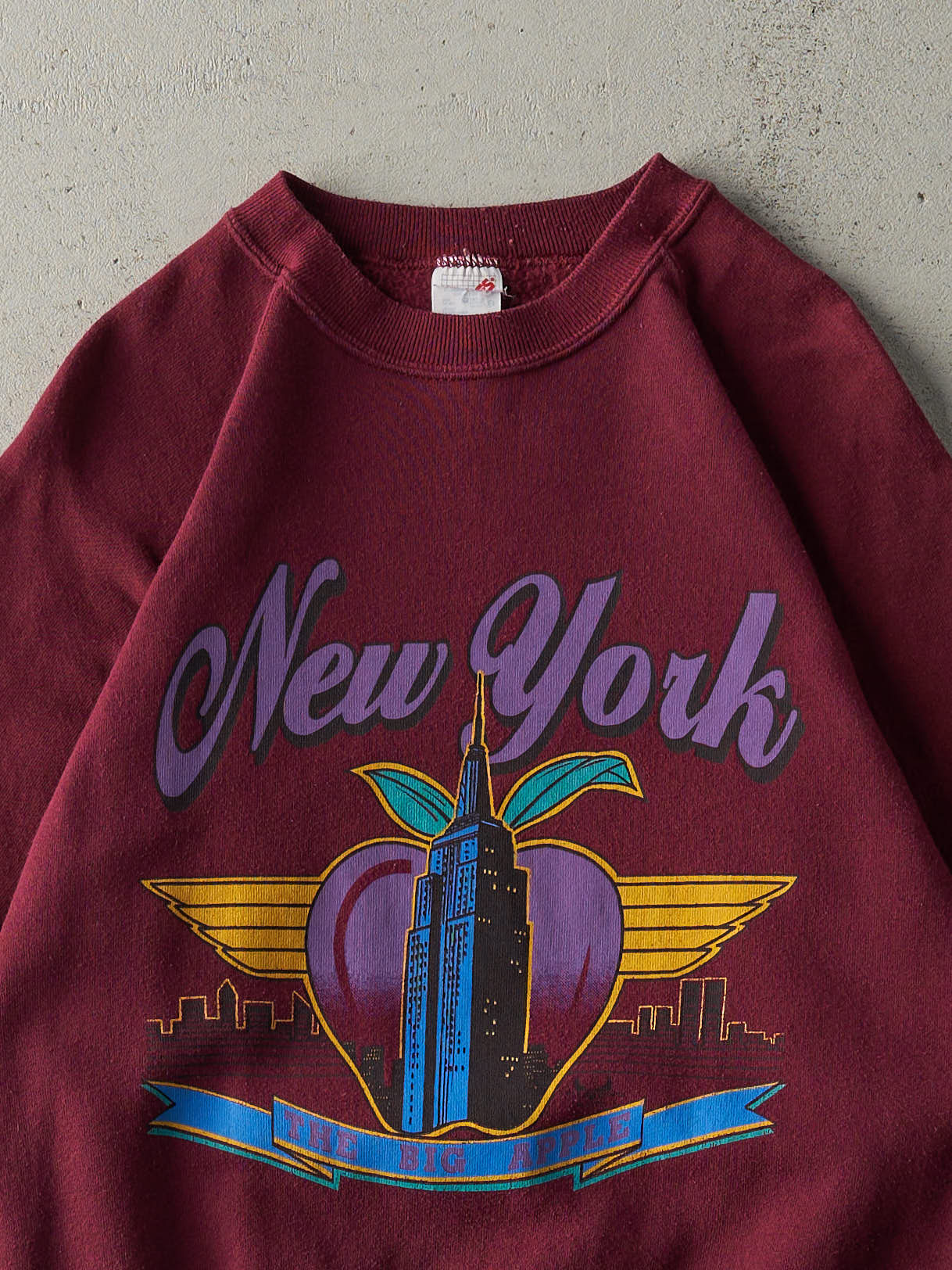 Vintage 80s Burgundy New York Big Apple Crewneck (S)