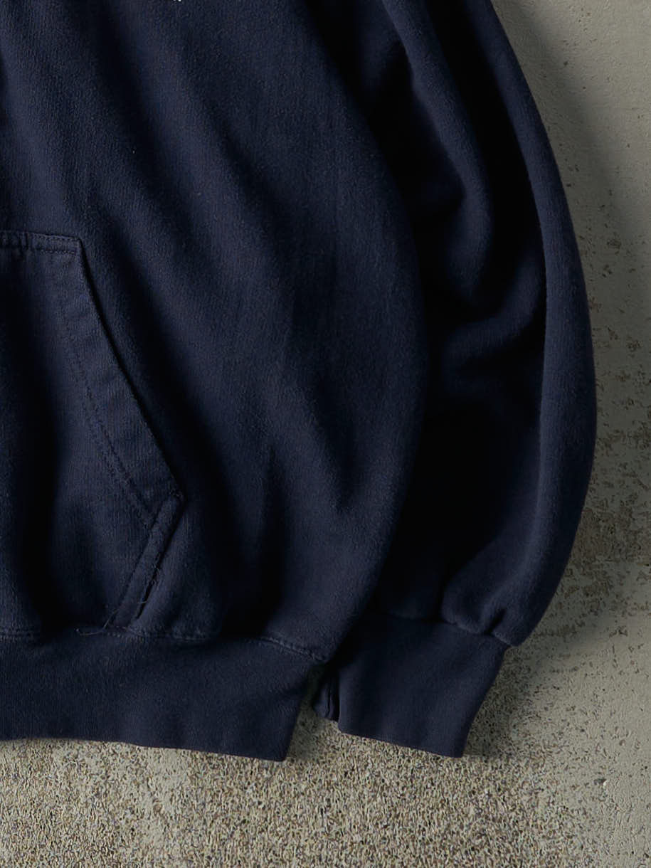 Vintage Y2K Navy Blue New York Zip Up Boxy Hoodie (M
