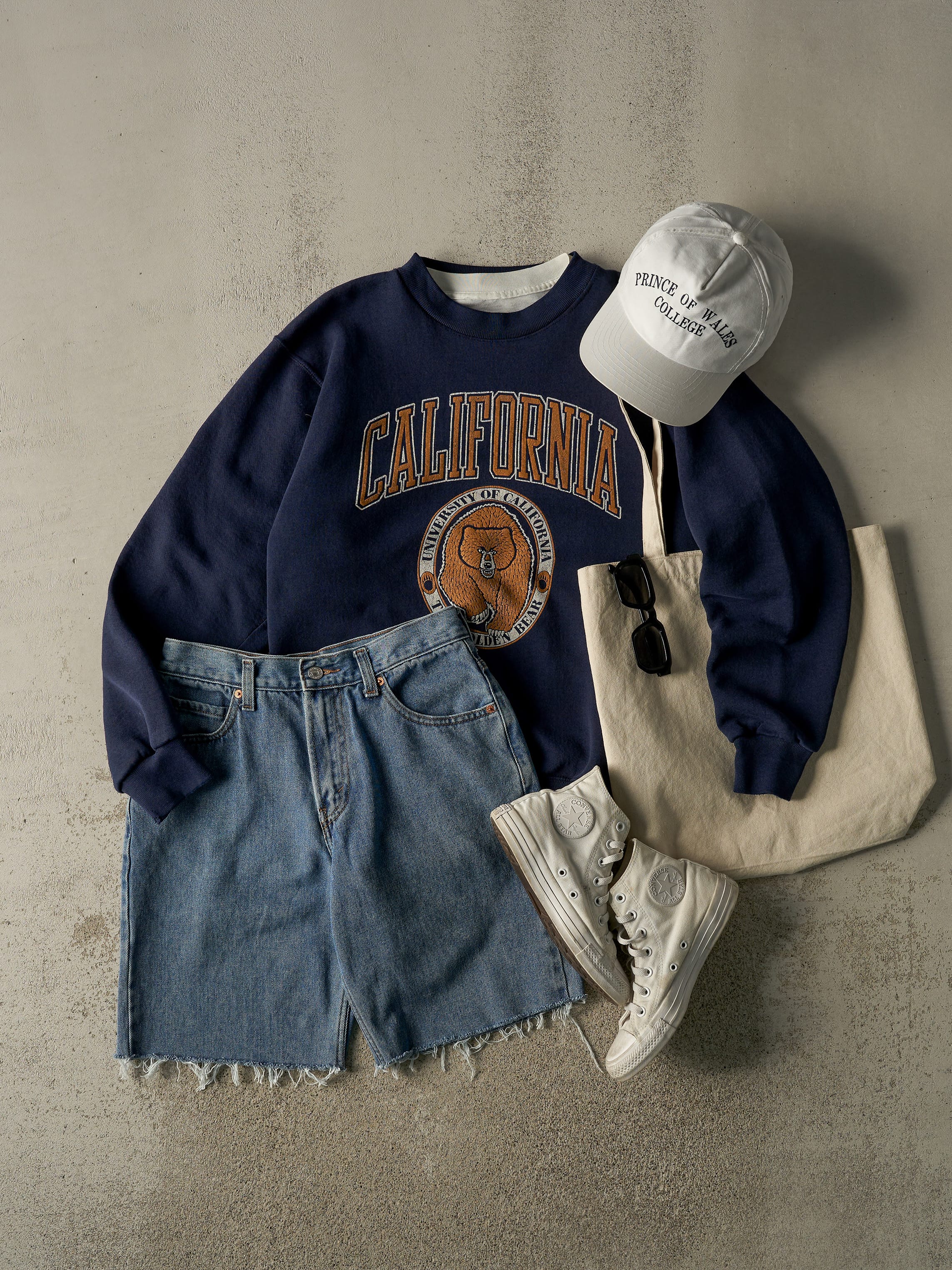 Vintage 80s RARE Navy Blue University of California Crewneck (M)