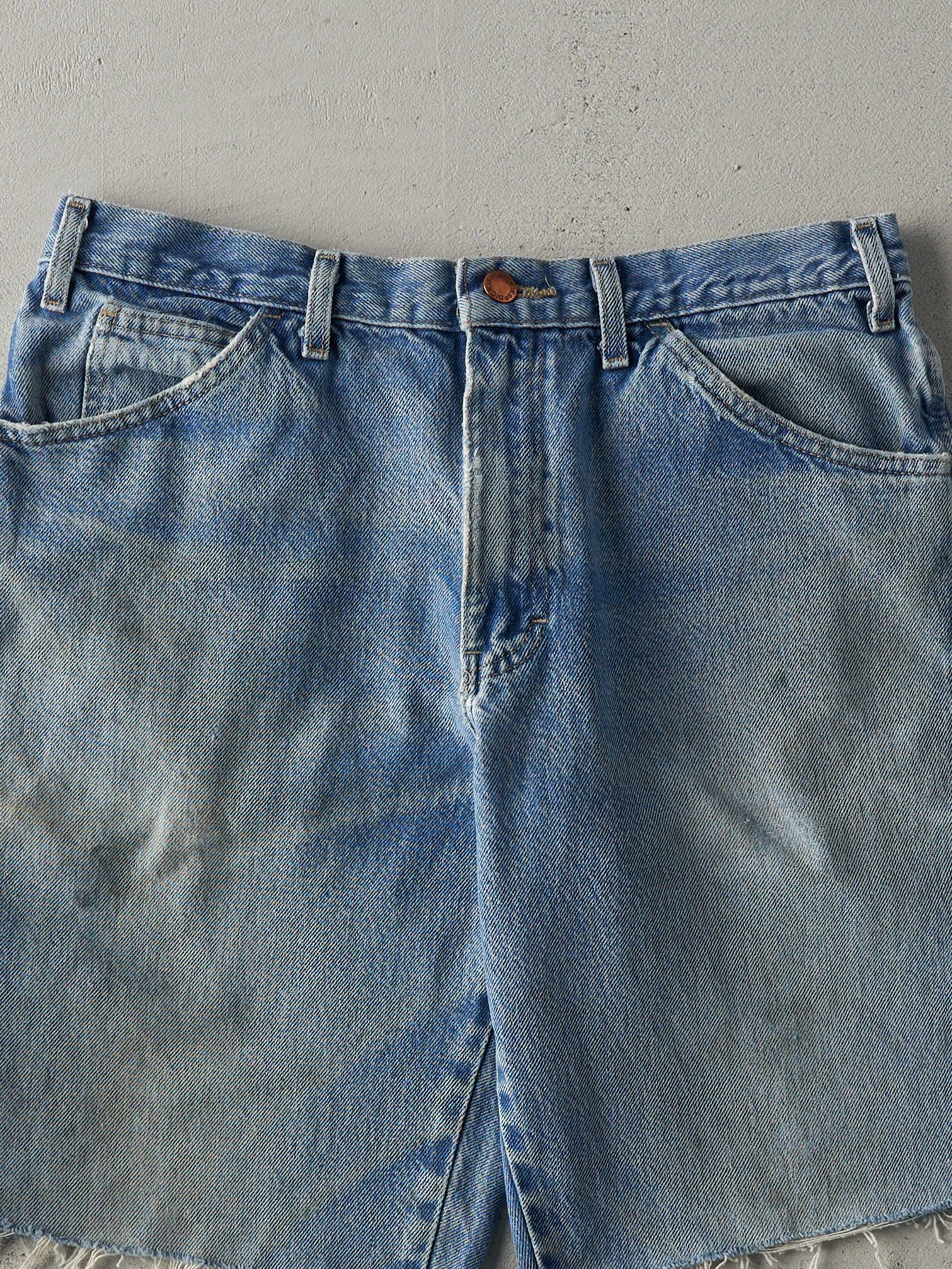 Vintage 90s Light Wash Dickies Carpenter Cut Off Shorts (32x10)