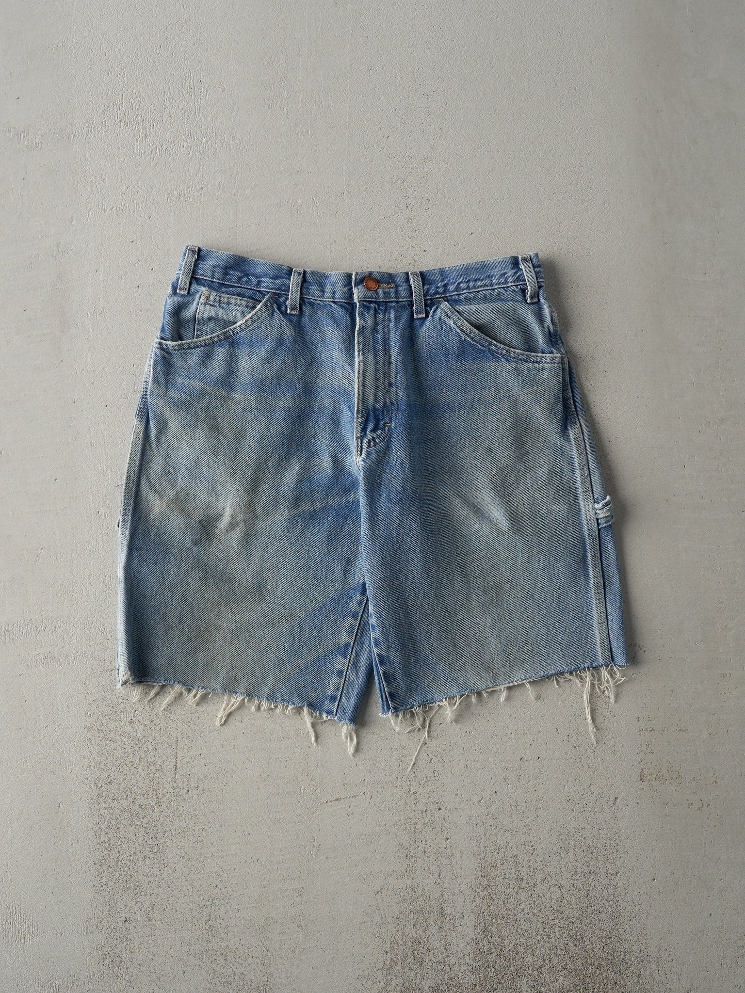 Vintage 90s Light Wash Dickies Carpenter Cut Off Shorts (32x10)