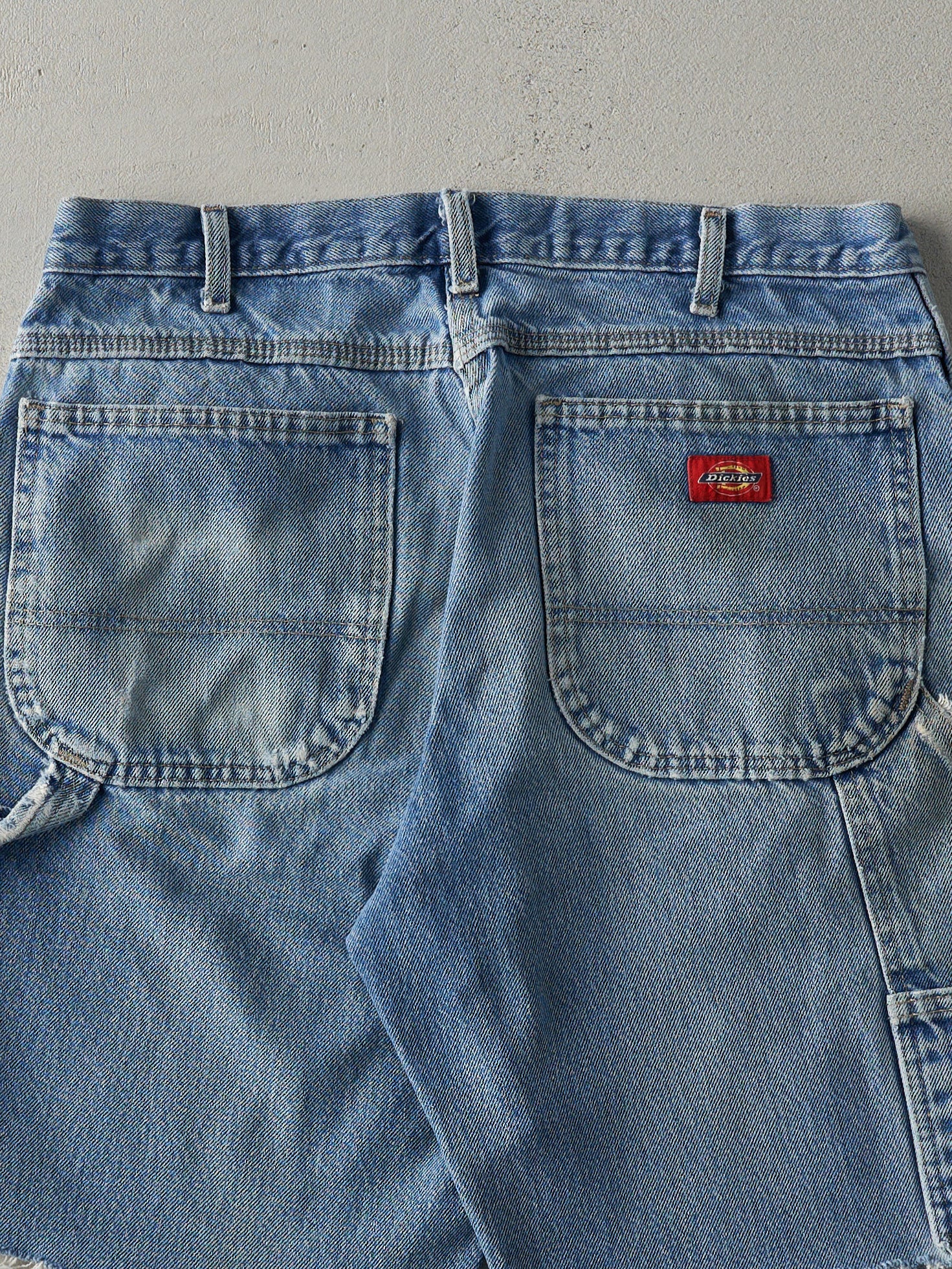 Vintage 90s Light Wash Dickies Carpenter Cut Off Shorts (32x10)