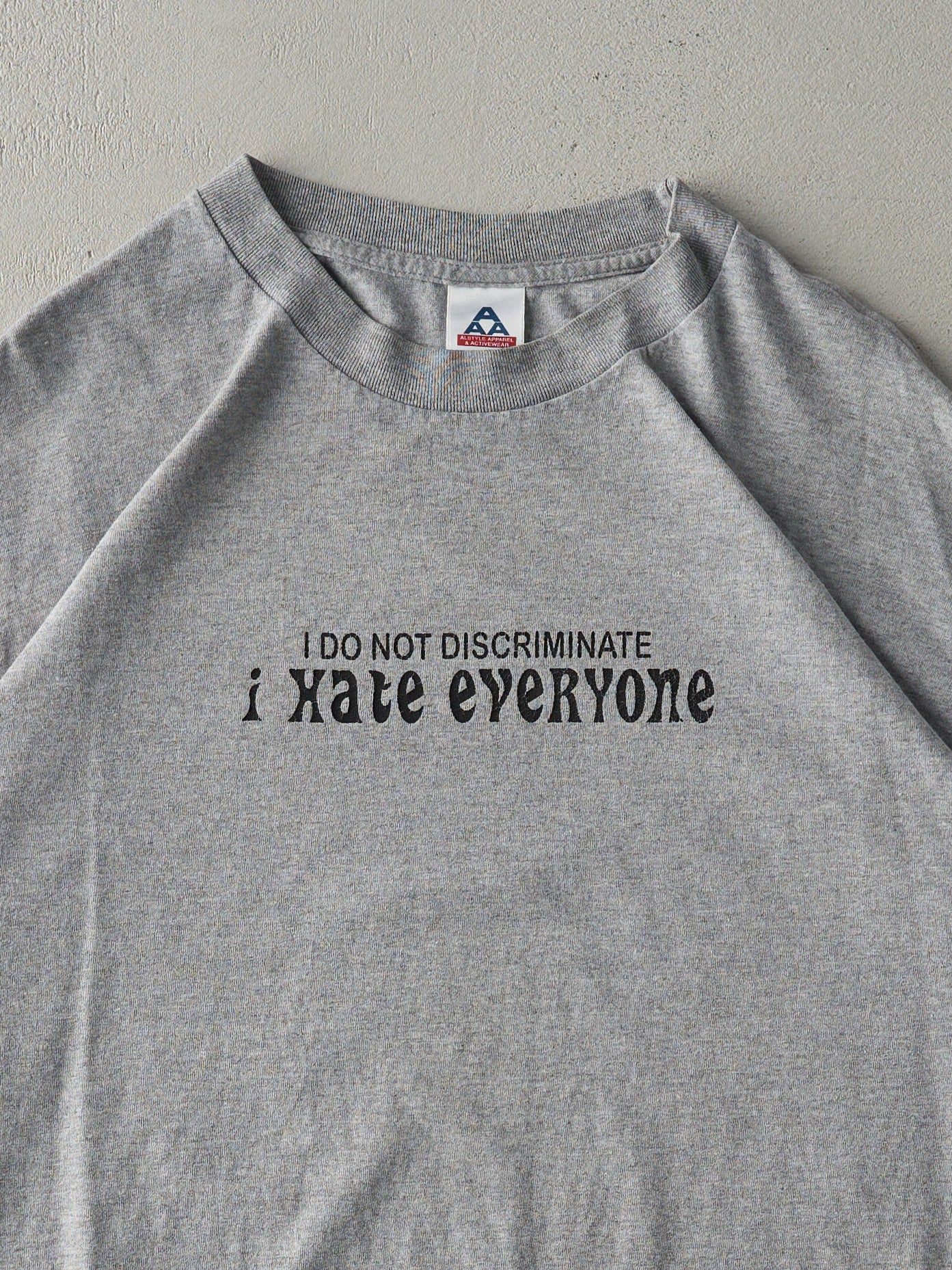 Vintage Y2K Grey "I Hate Everyone" Tee (L)