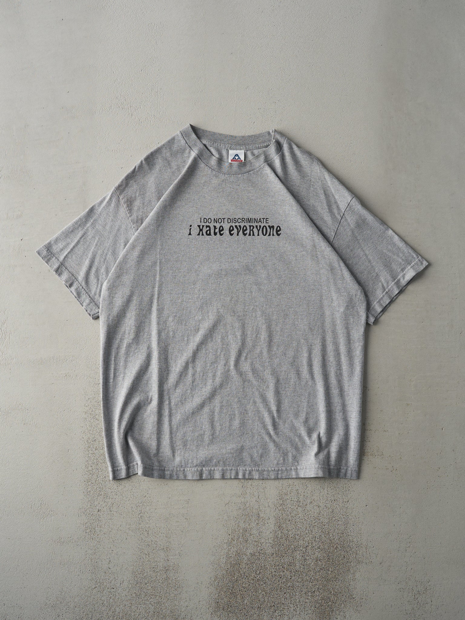 Vintage Y2K Grey "I Hate Everyone" Tee (L)