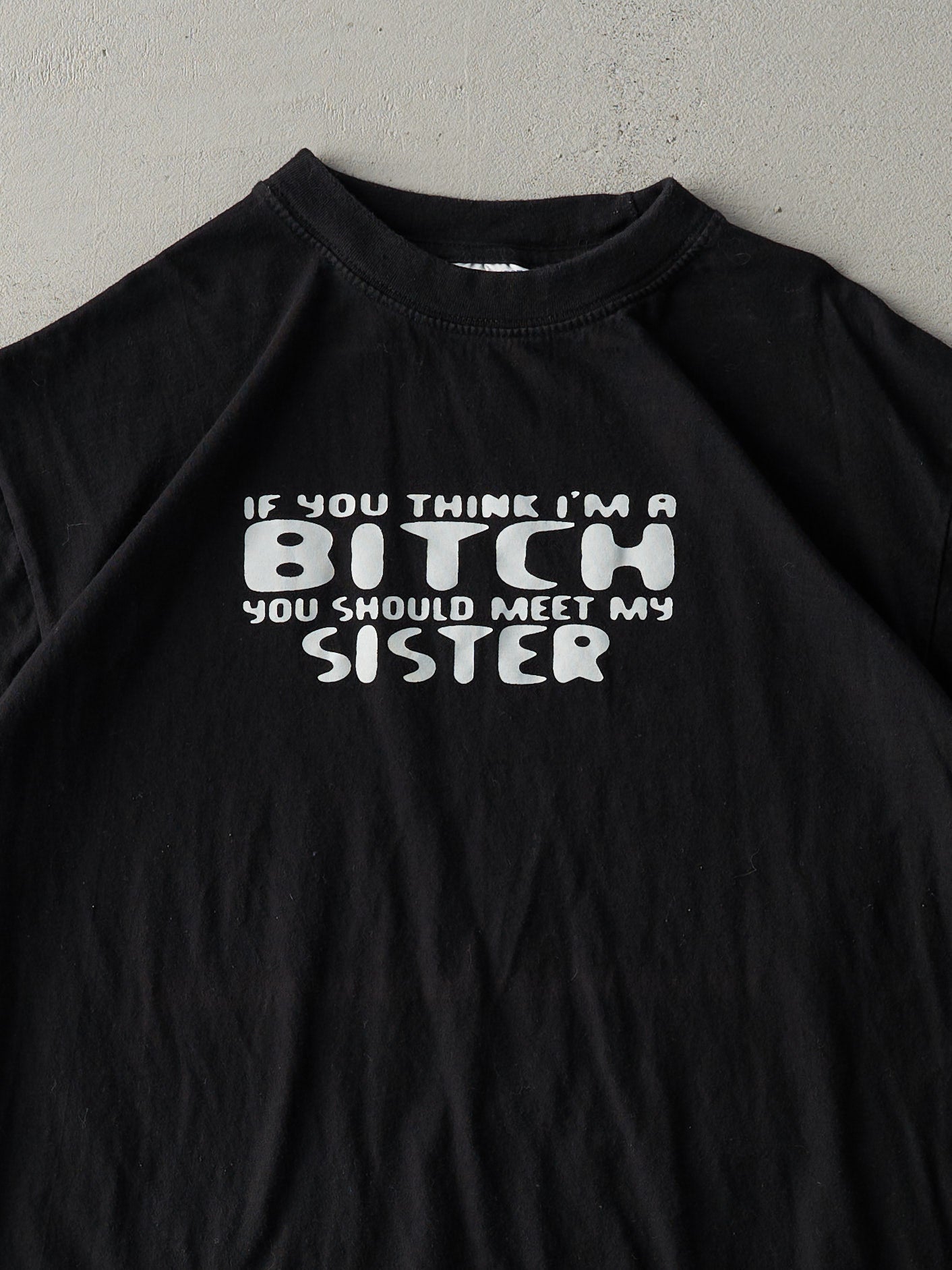 Vintage 90s Black "Meet My Sister" Tee (M)