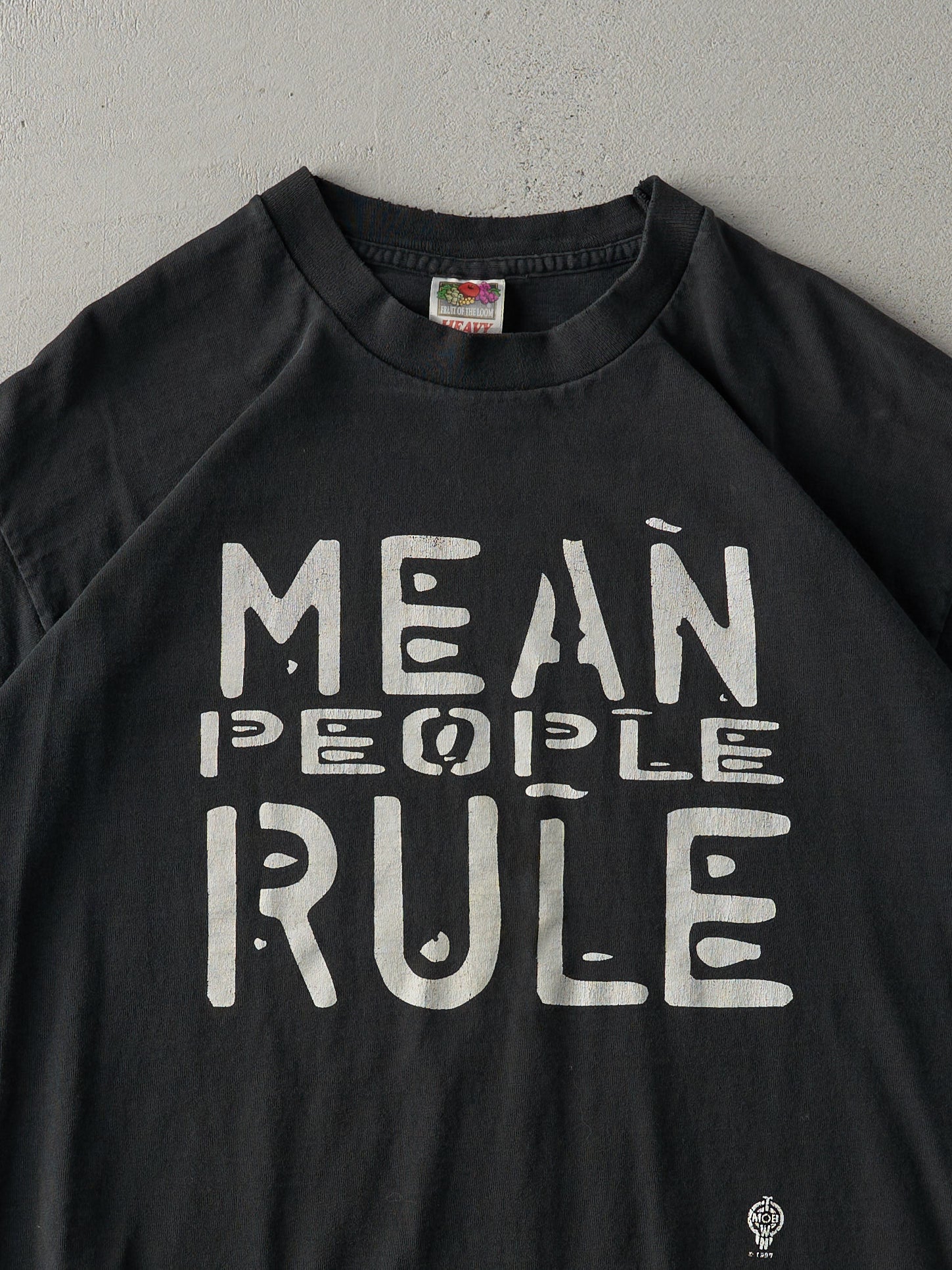 Vintage 97' Faded Black "Mean People Rule" Tee (L)