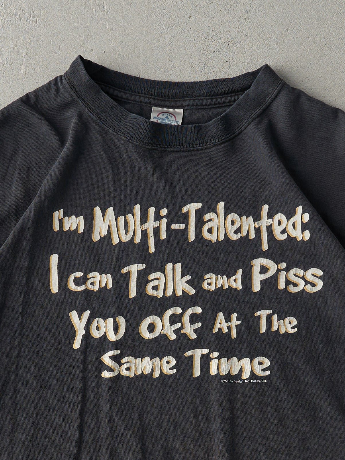 Vintage Y2K Black "Multi-Talented" Tee (M)