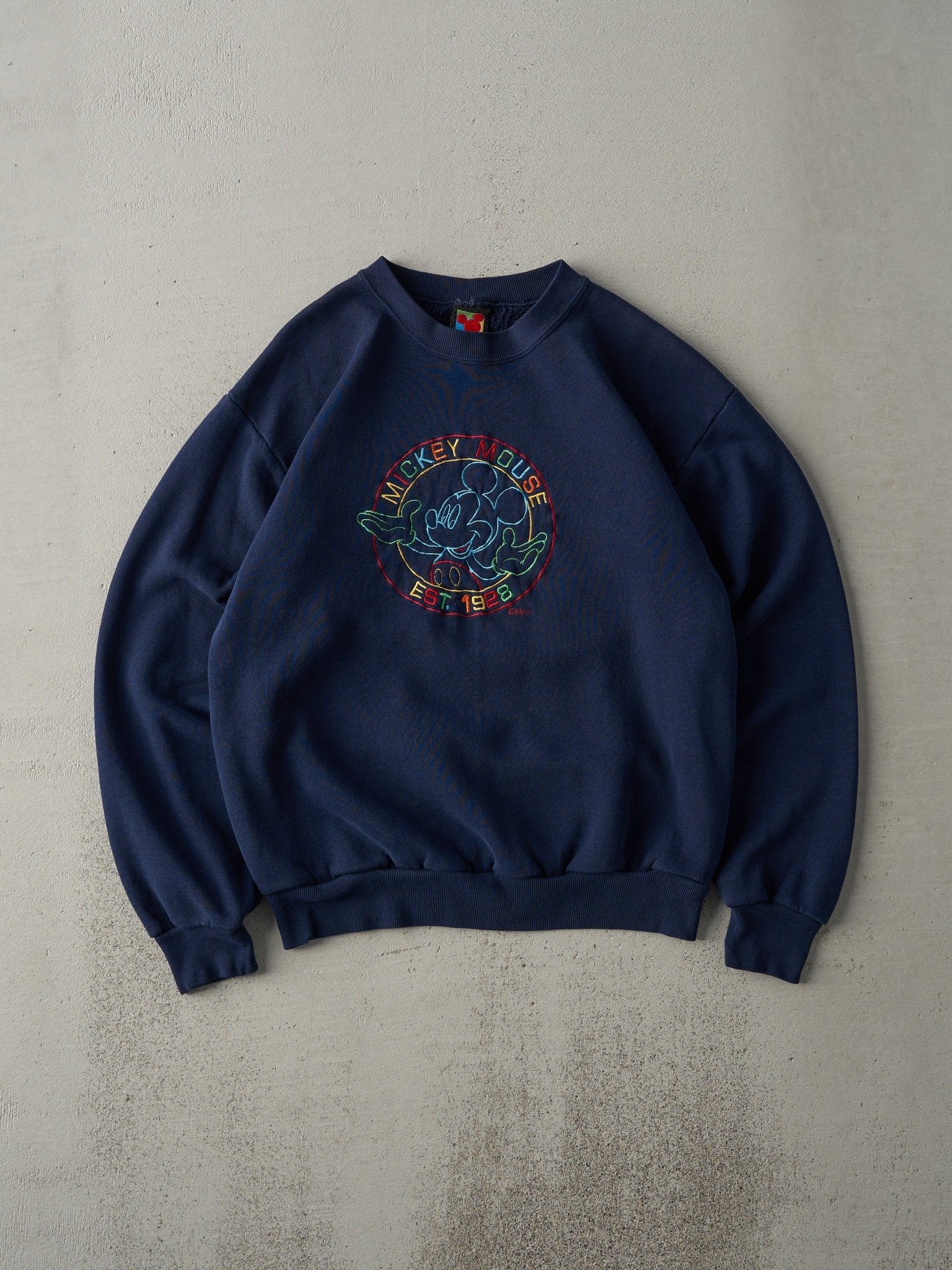 Vintage 90s Navy Blue Mickey Mouse Embroidered Crewneck (S)