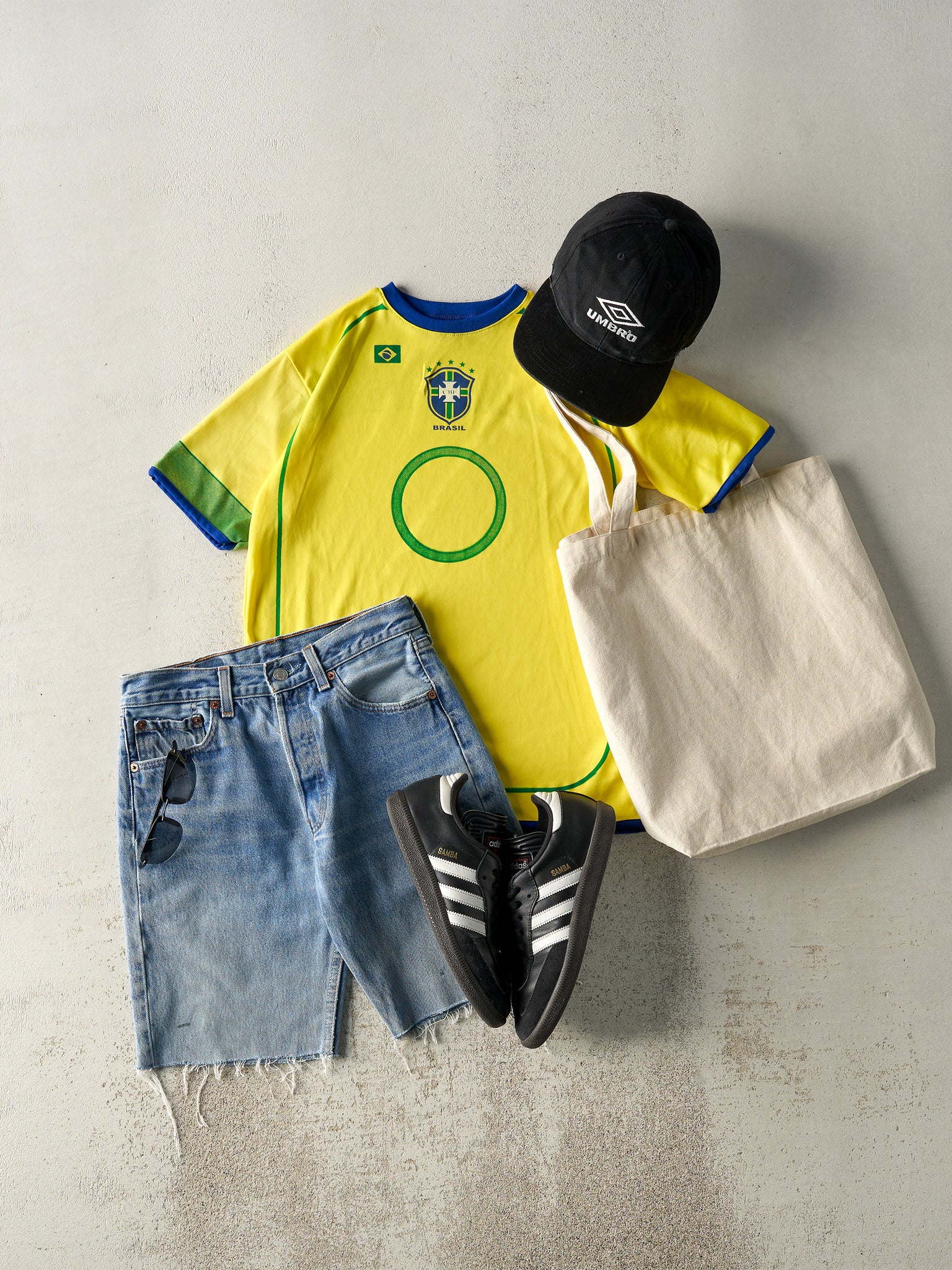 Vintage Y2K Yellow Brasil Soccer Jersey (XS/S)