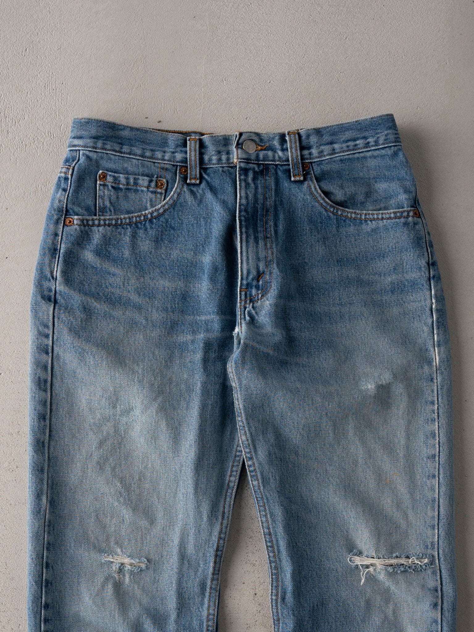 Vintage 90s Washed Blue Levi 505 Denim Jeans (32 x 31)