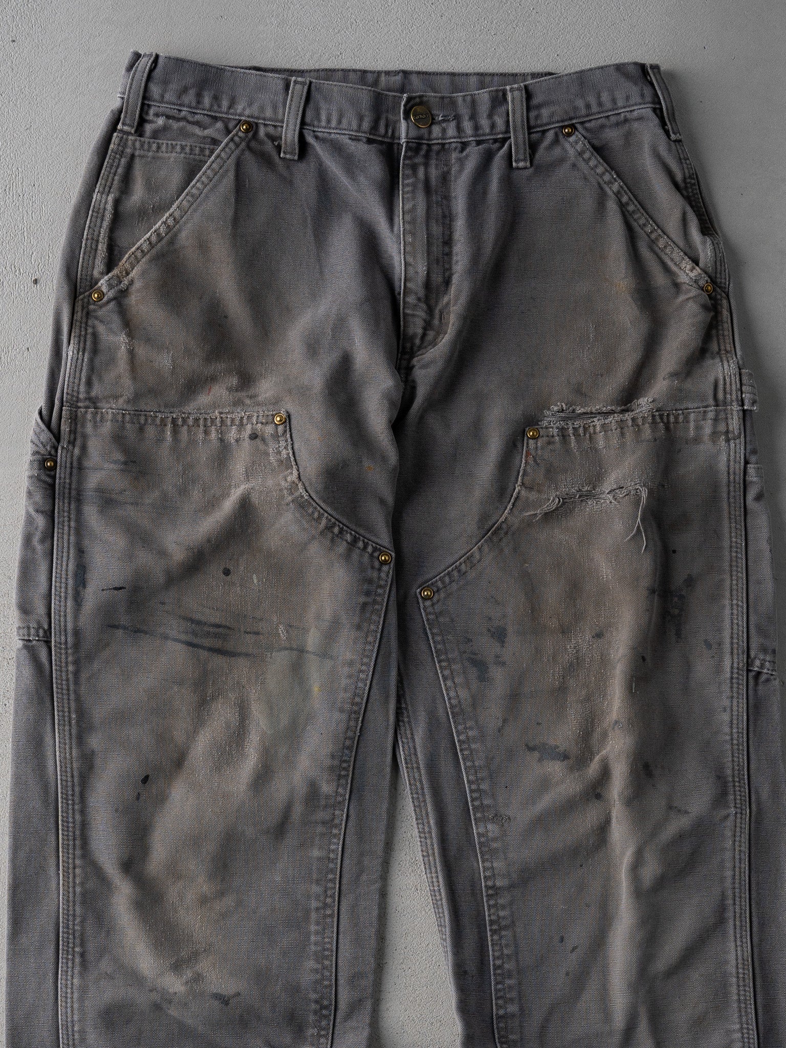 Vintage Grey Rugged Carhartt Double Knee Pants (32 x 32)