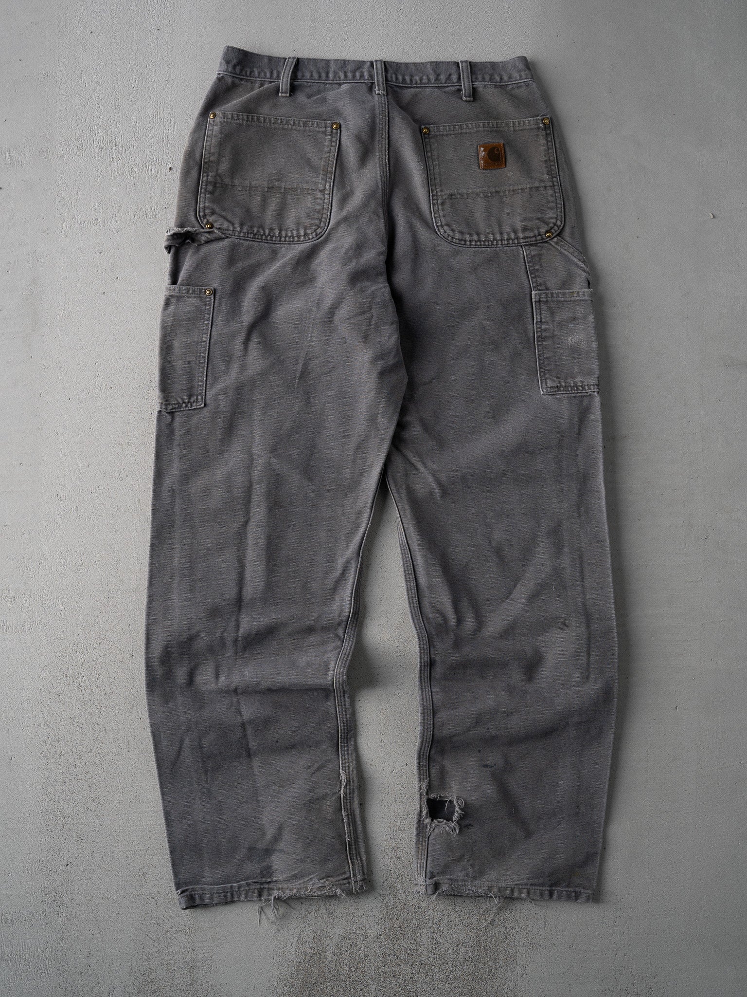 Vintage Grey Rugged Carhartt Double Knee Pants (32 x 32)