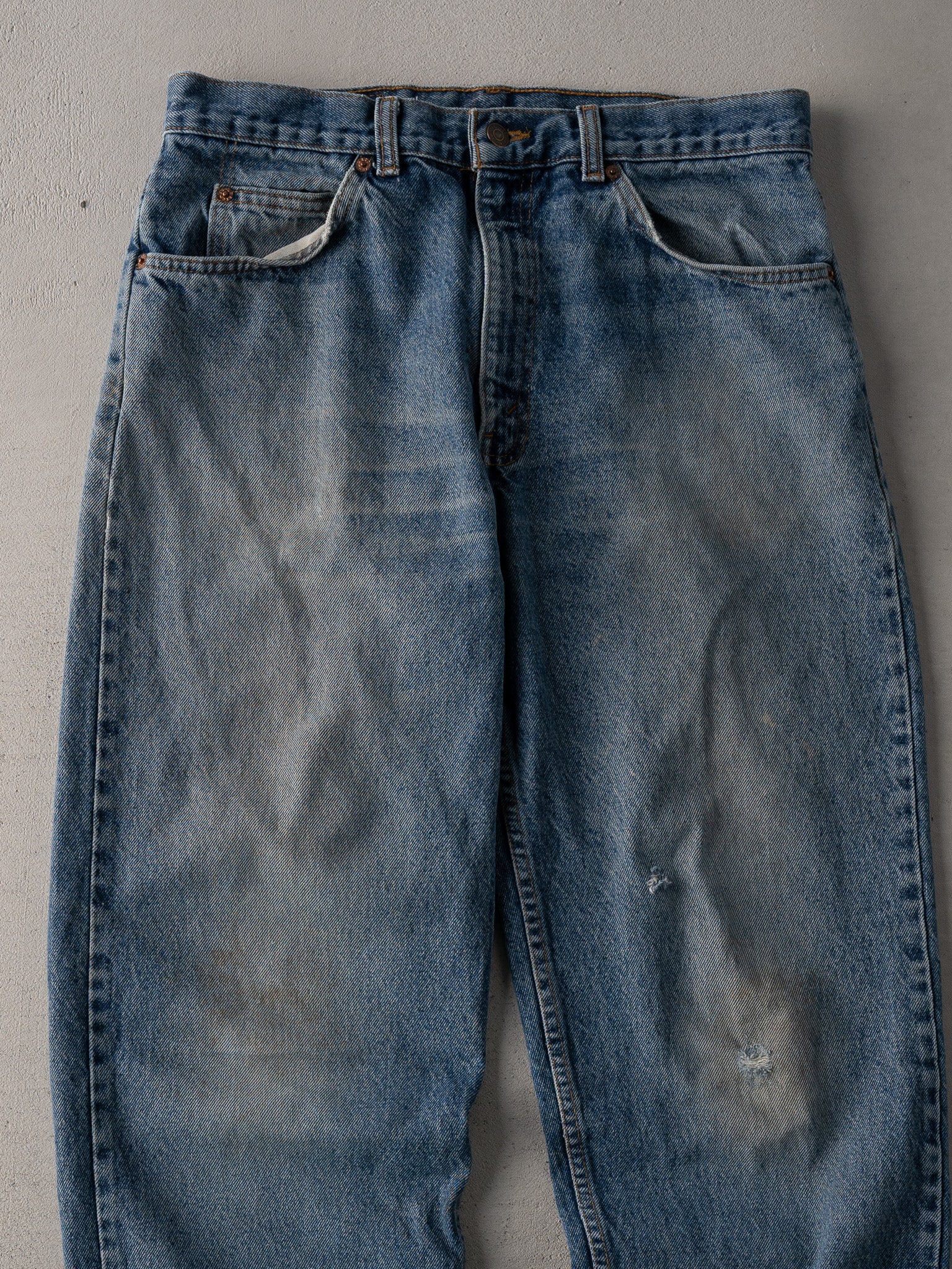 Vintage 70s Blue Distressed Levi Denim Jeans (32 x 30)