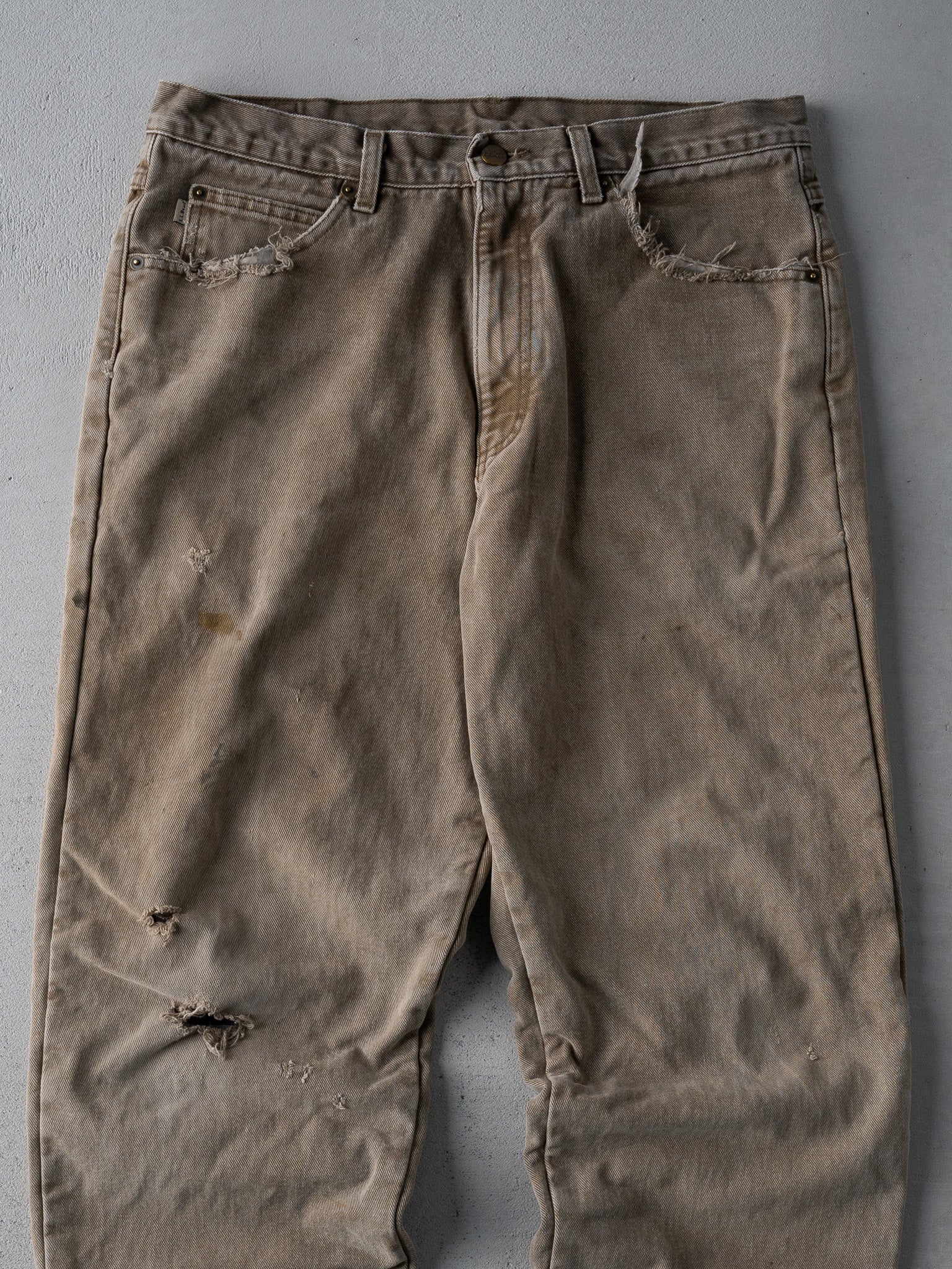 Vintage 90s Washed Brown LL Bean Lined Jeans (34 x  30)