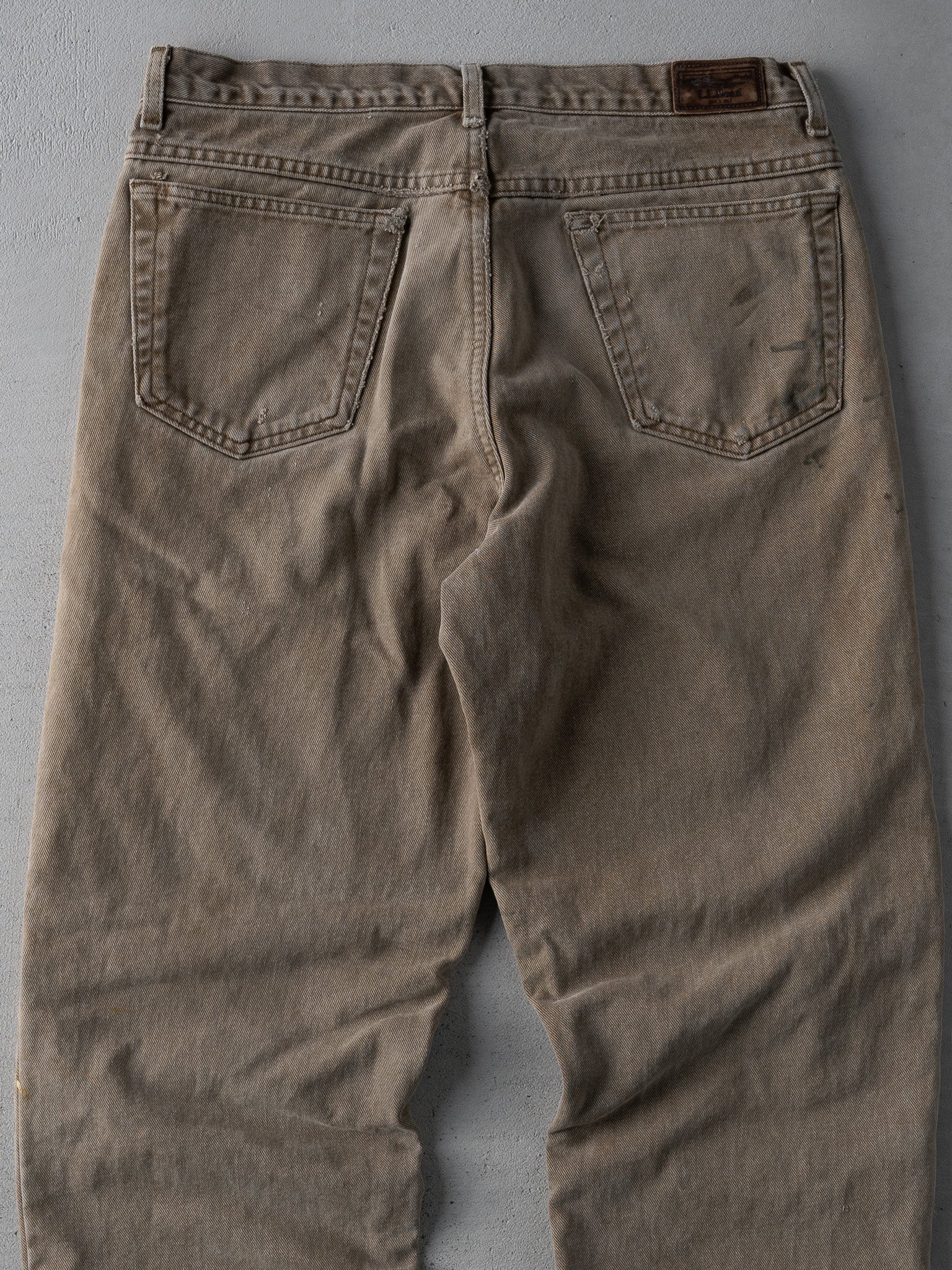 Vintage 90s Washed Brown LL Bean Lined Jeans (34 x  30)