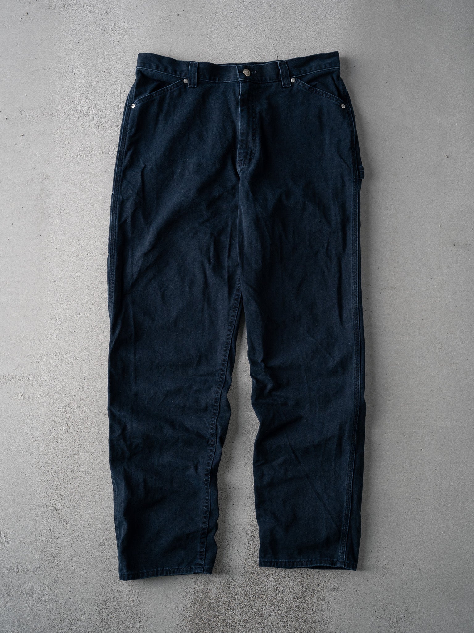 Vintage 90s Navy Blue Riveted By Lee Carpenter Pants (34 x 30)