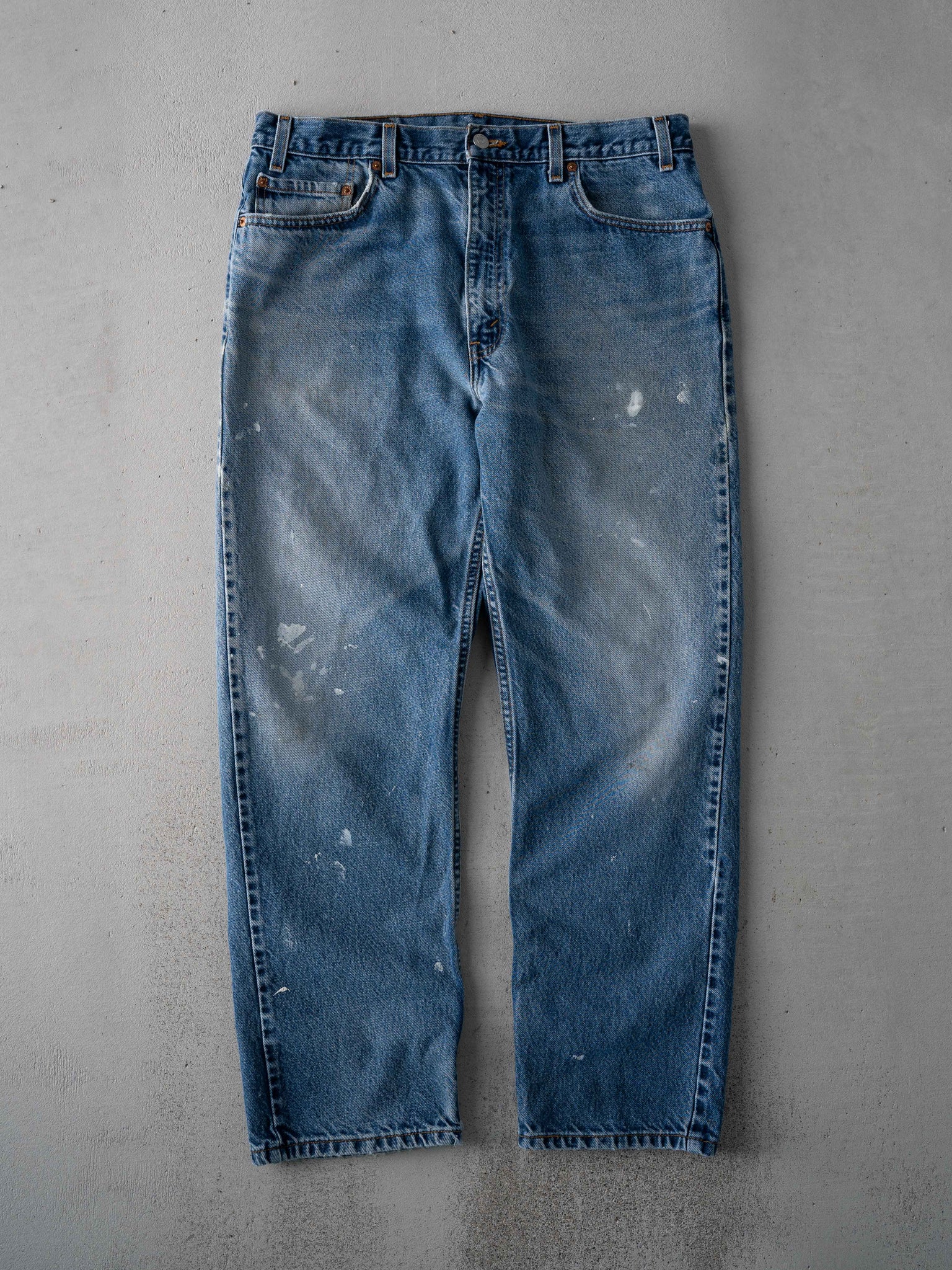 Vintage 90s Blue 505 Paint Splattered Denim Pants (34 x 28)