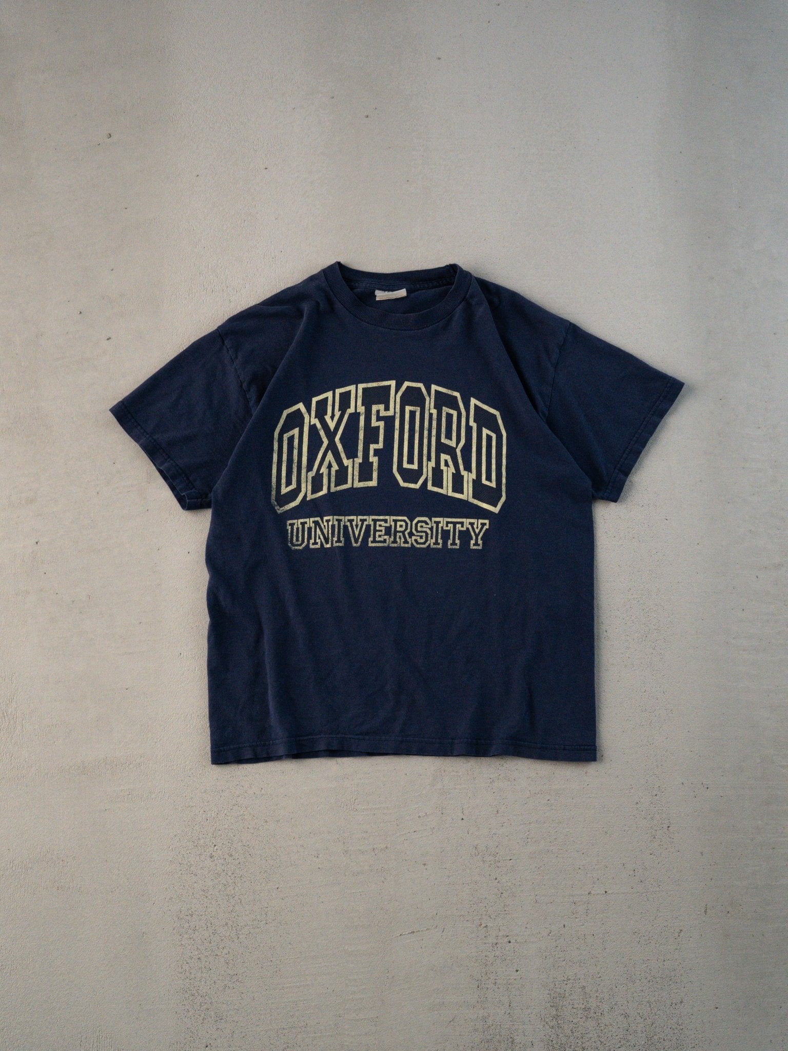 Vintage 90s Blue Oxford University Boxy Tee (XS)