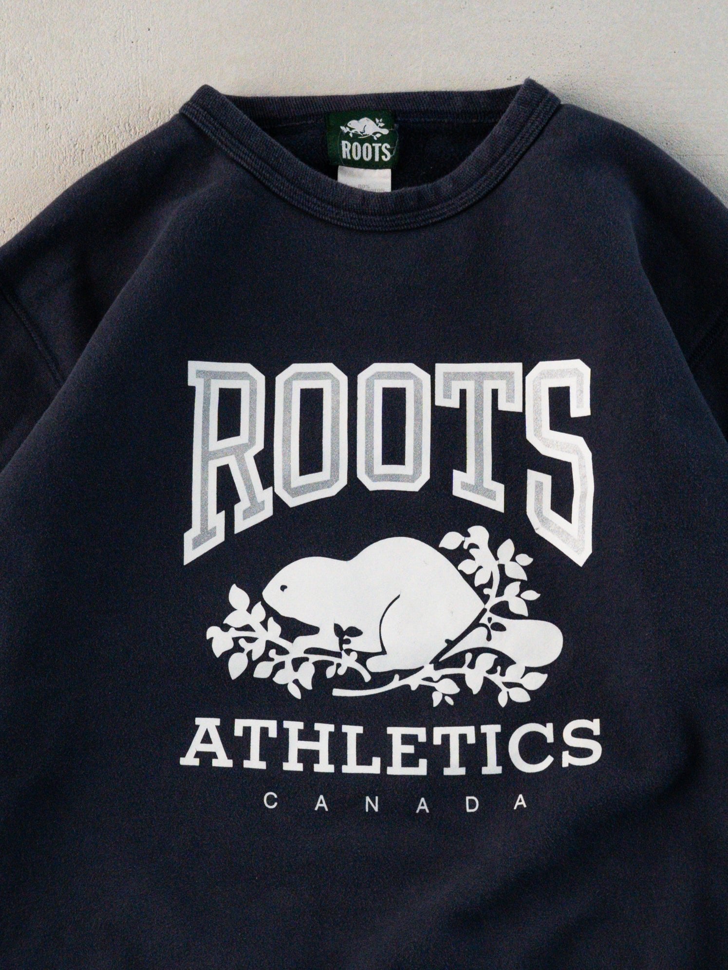 Vintage 90s Navy Roots Boxy Crewneck (M/L)