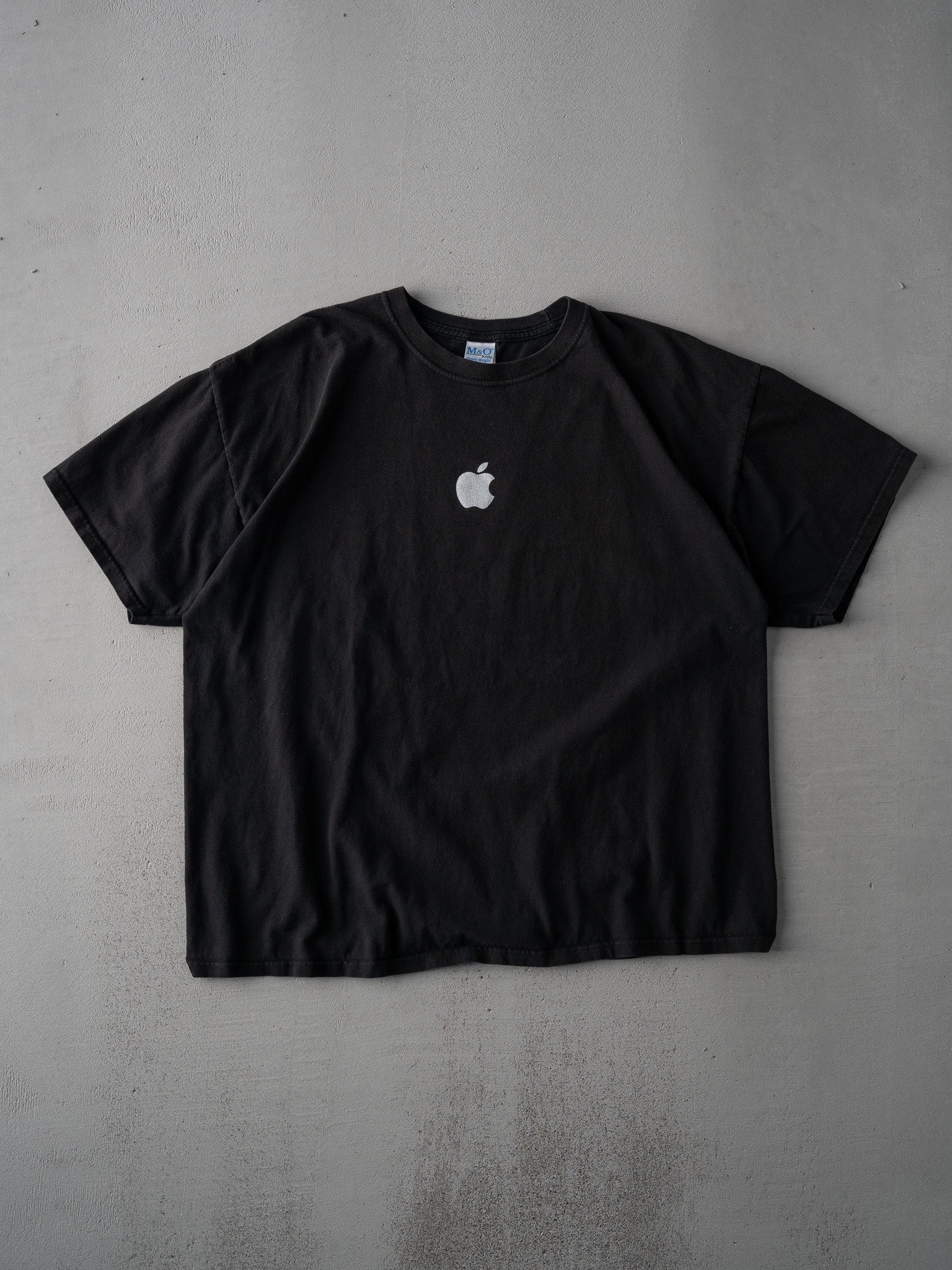 Vintage Y2k Black Apple Employee Boxy Tee (L)